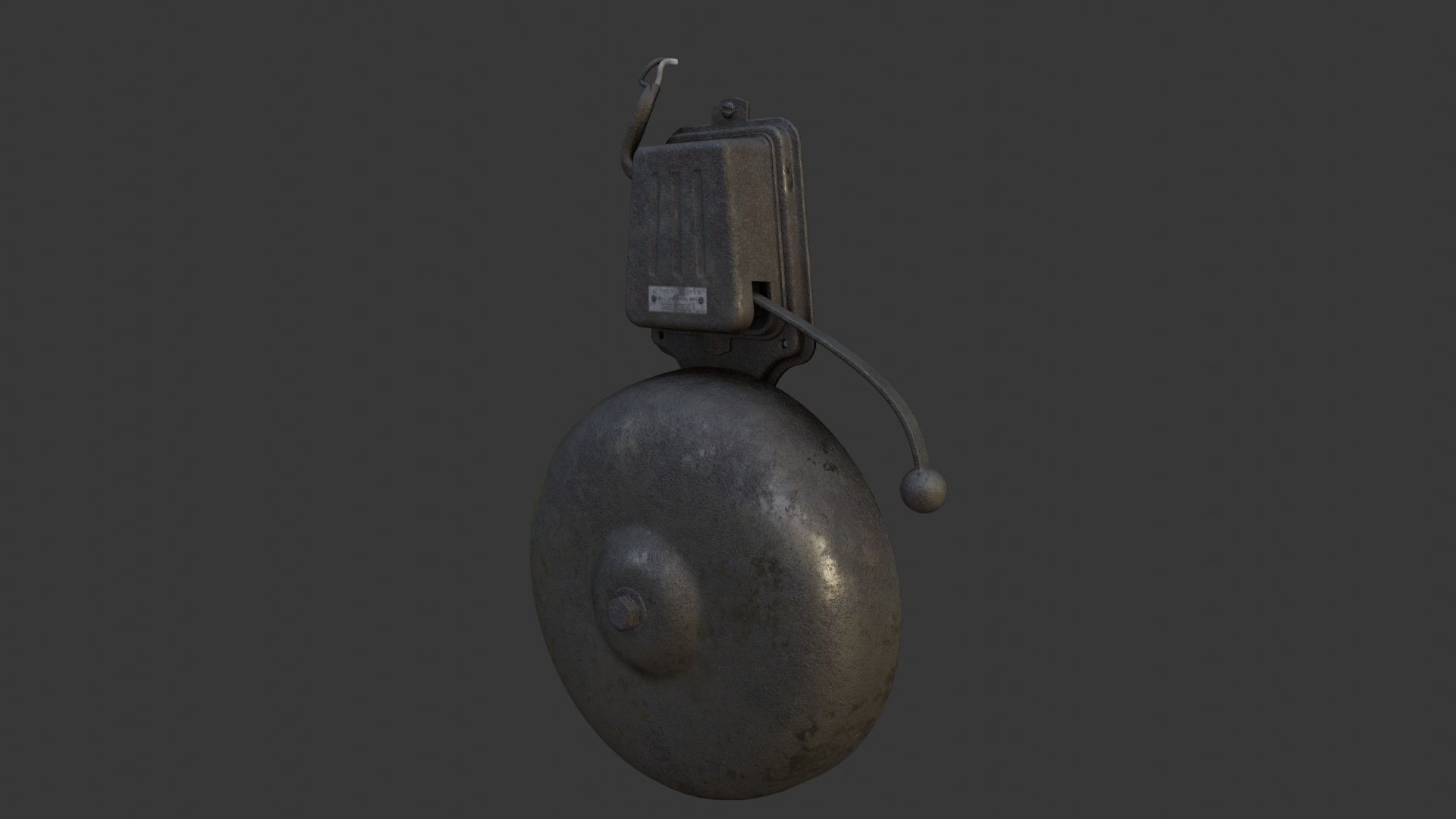 Old Dirty Electric Bell Low-poly 3D model_6