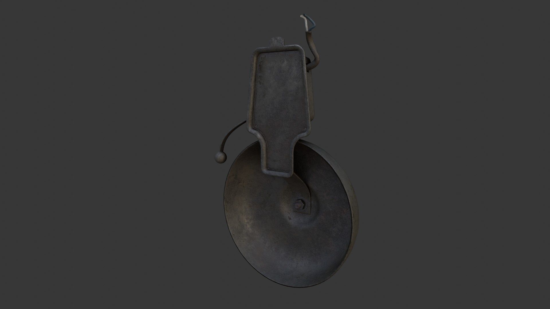 Old Dirty Electric Bell Low-poly 3D model_23
