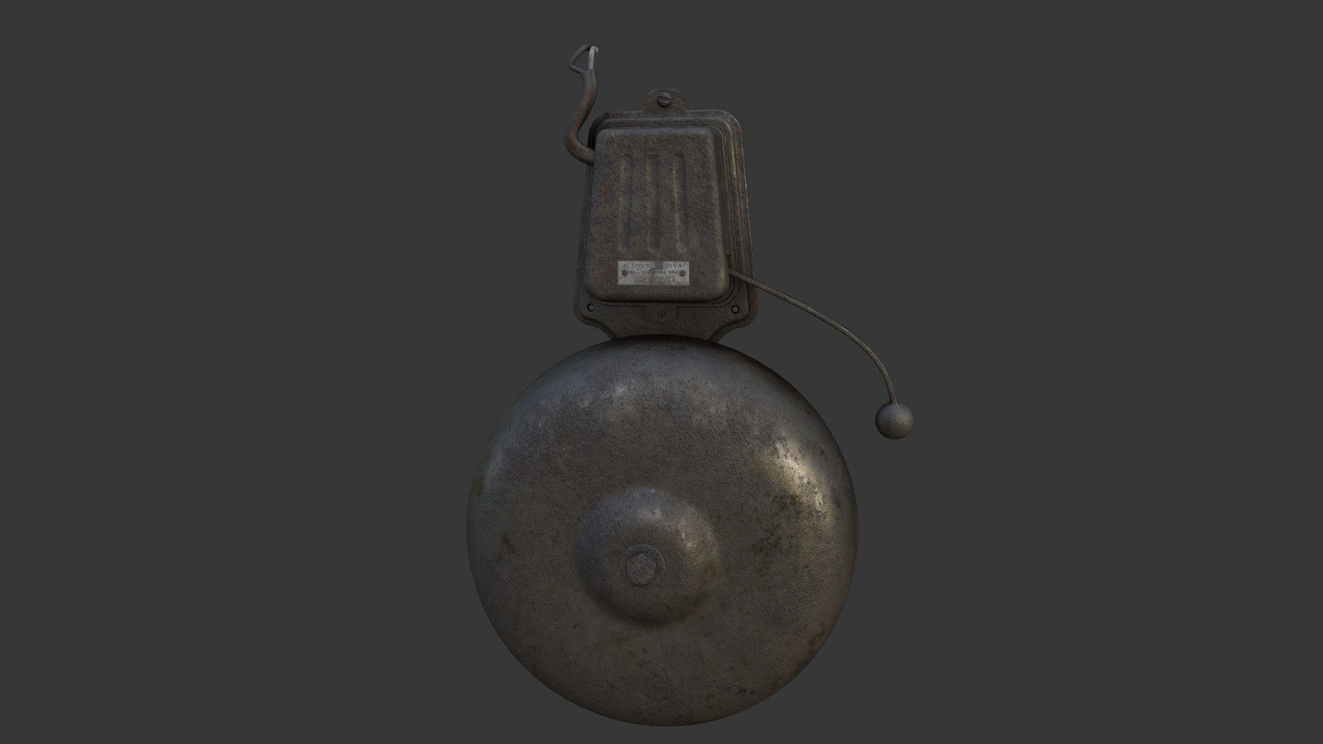Old Dirty Electric Bell Low-poly 3D model_3