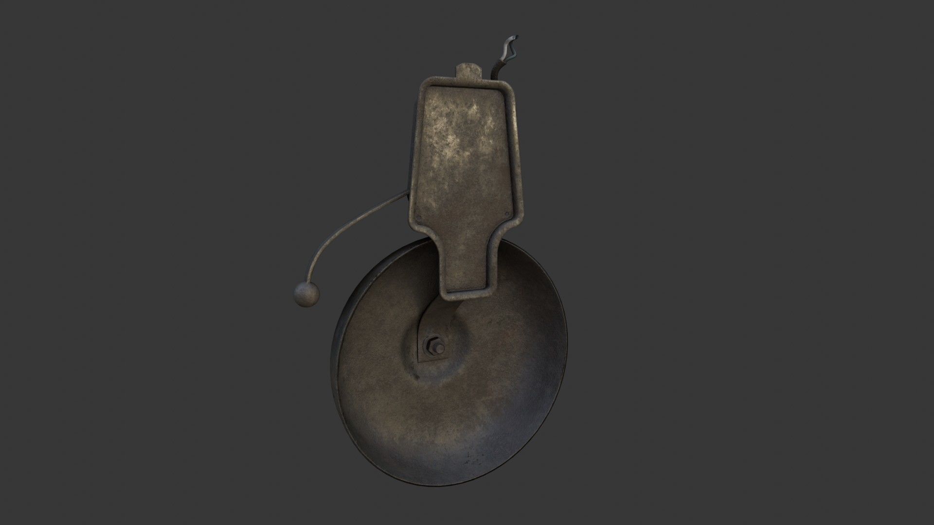 Old Dirty Electric Bell Low-poly 3D model_17