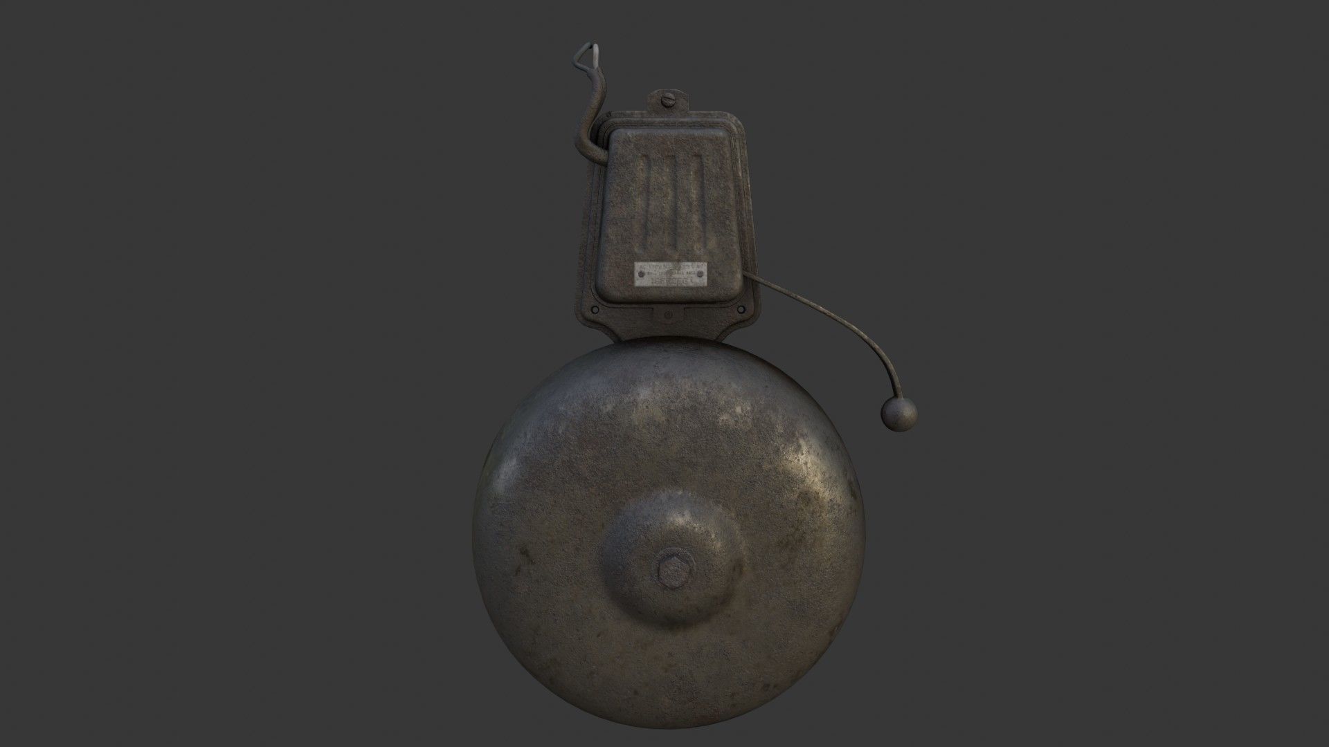 Old Dirty Electric Bell Low-poly 3D model_2