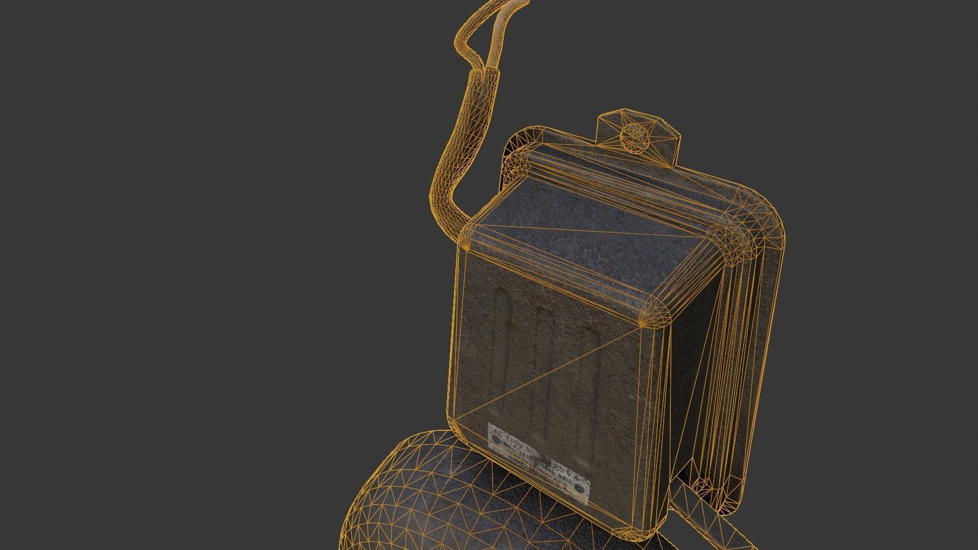 Old Dirty Electric Bell Low-poly 3D model_38