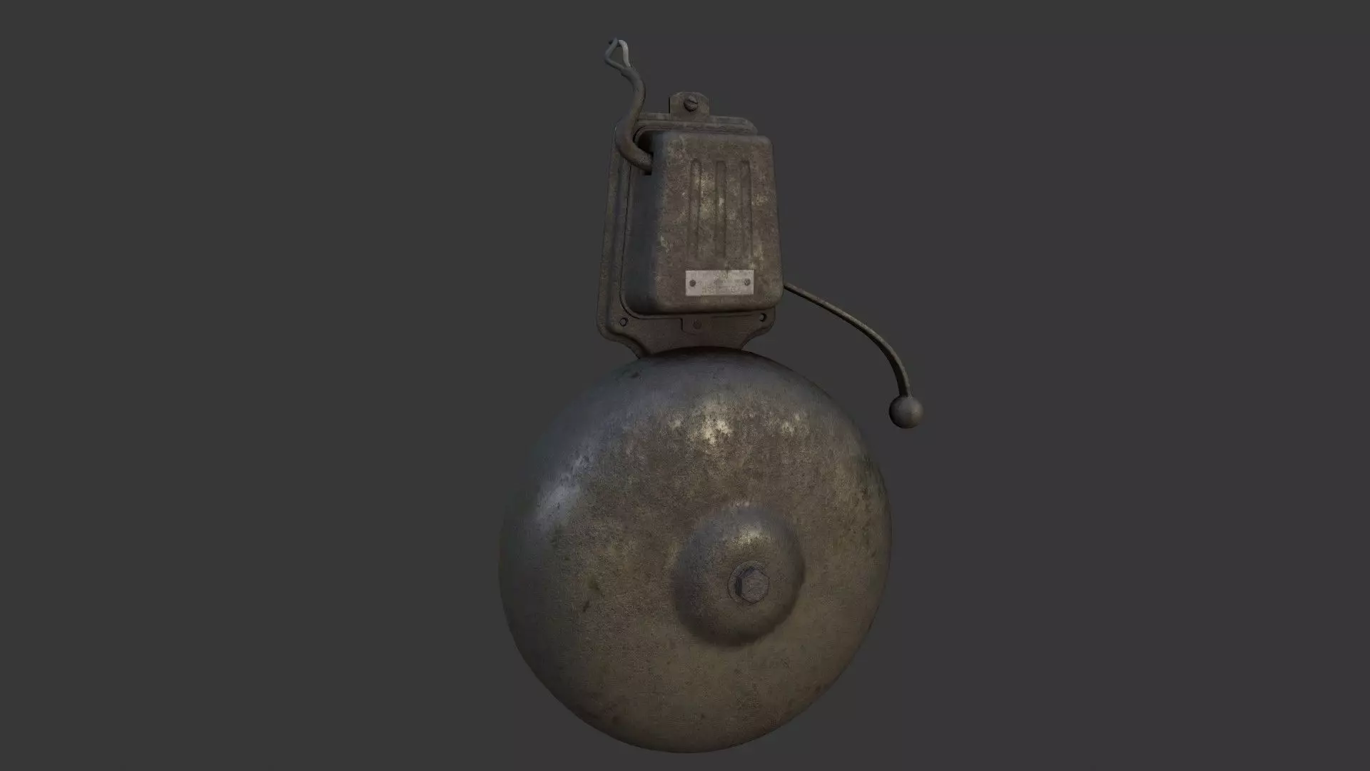 Old Dirty Electric Bell Low-poly 3D model_0