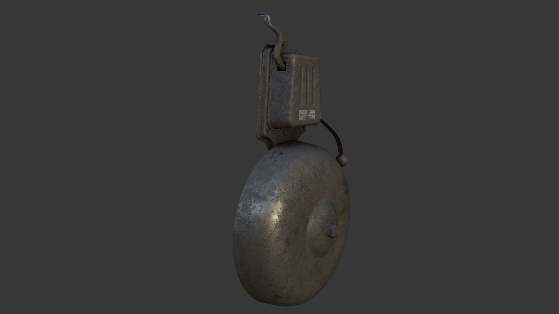 Old Dirty Electric Bell Low-poly 3D model_32