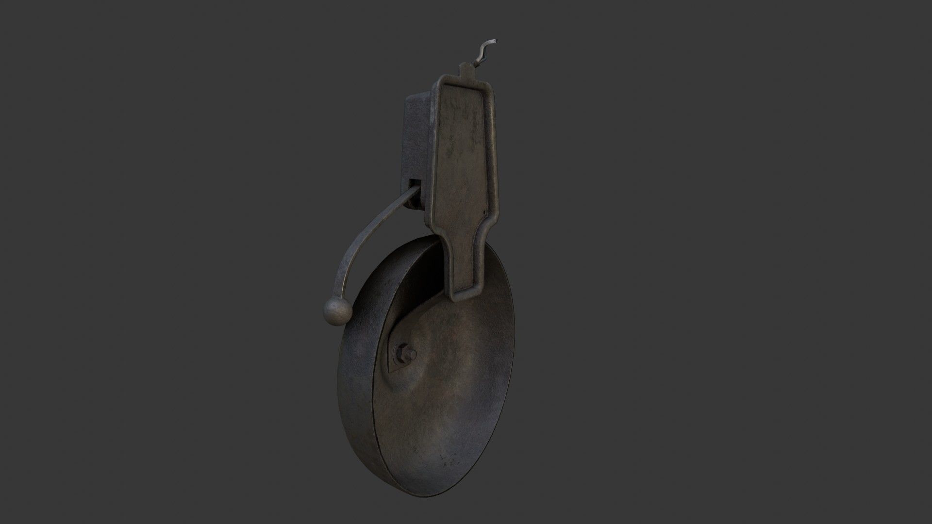 Old Dirty Electric Bell Low-poly 3D model_14