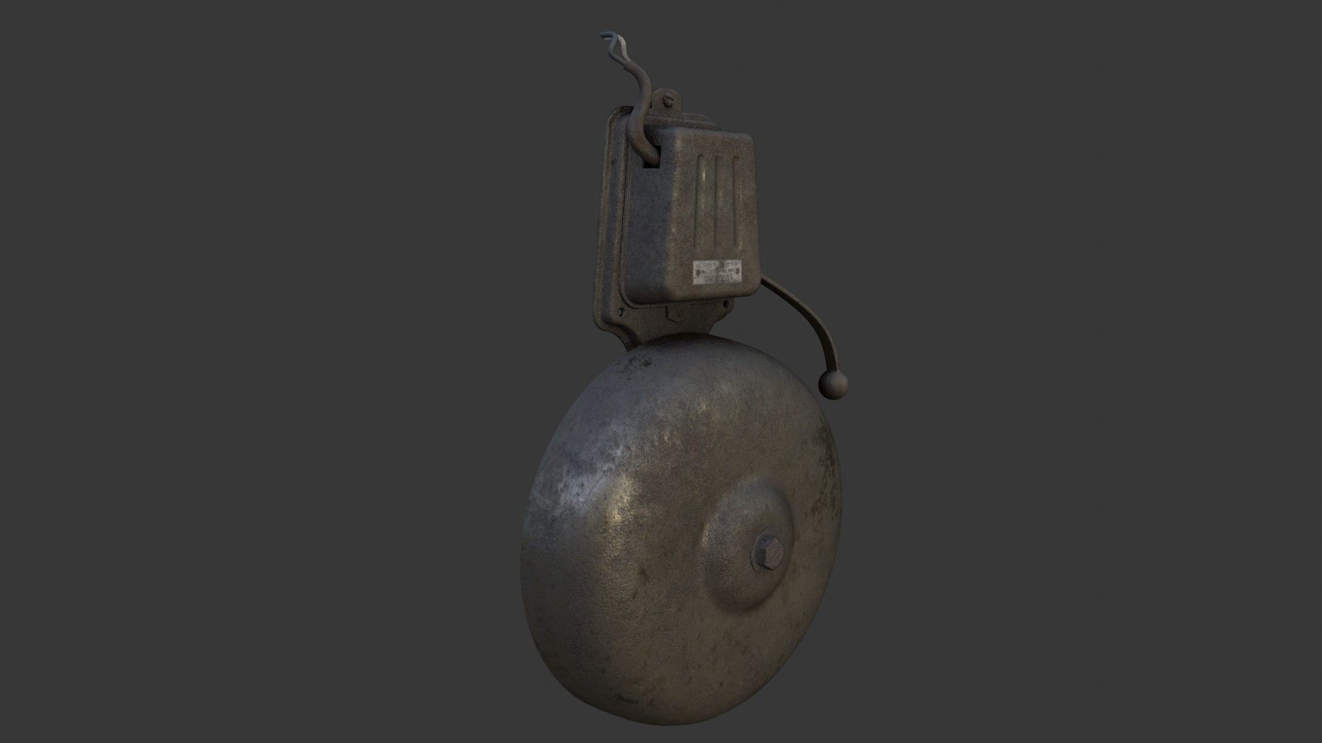 Old Dirty Electric Bell Low-poly 3D model_33
