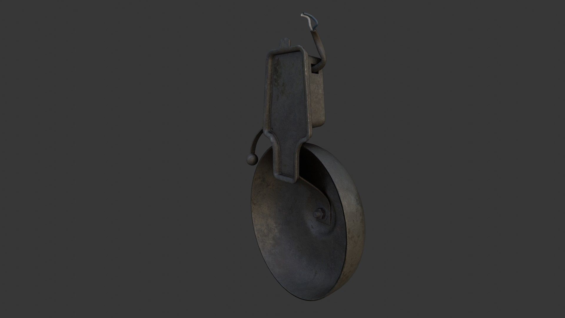 Old Dirty Electric Bell Low-poly 3D model_25