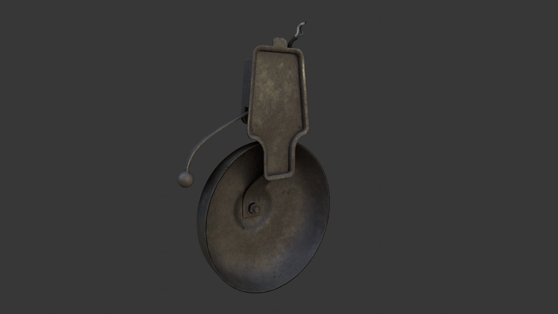 Old Dirty Electric Bell Low-poly 3D model_16