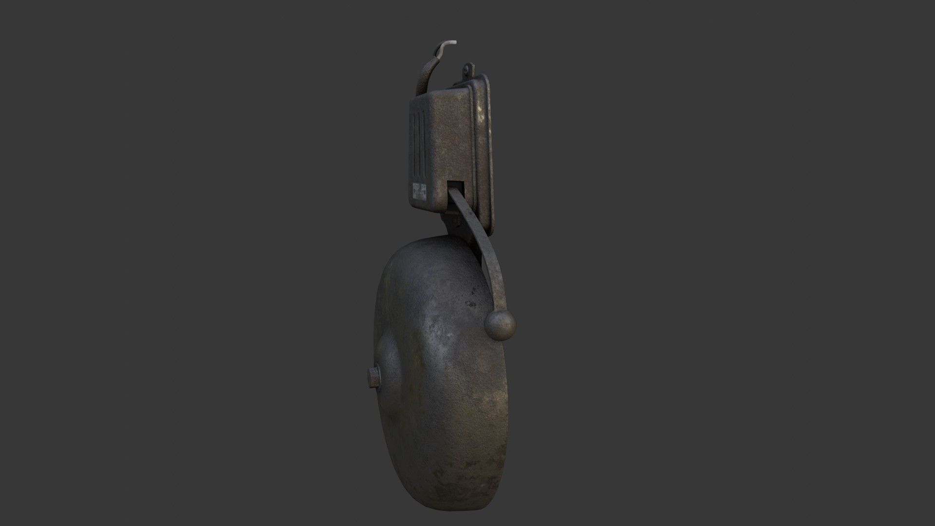 Old Dirty Electric Bell Low-poly 3D model_9