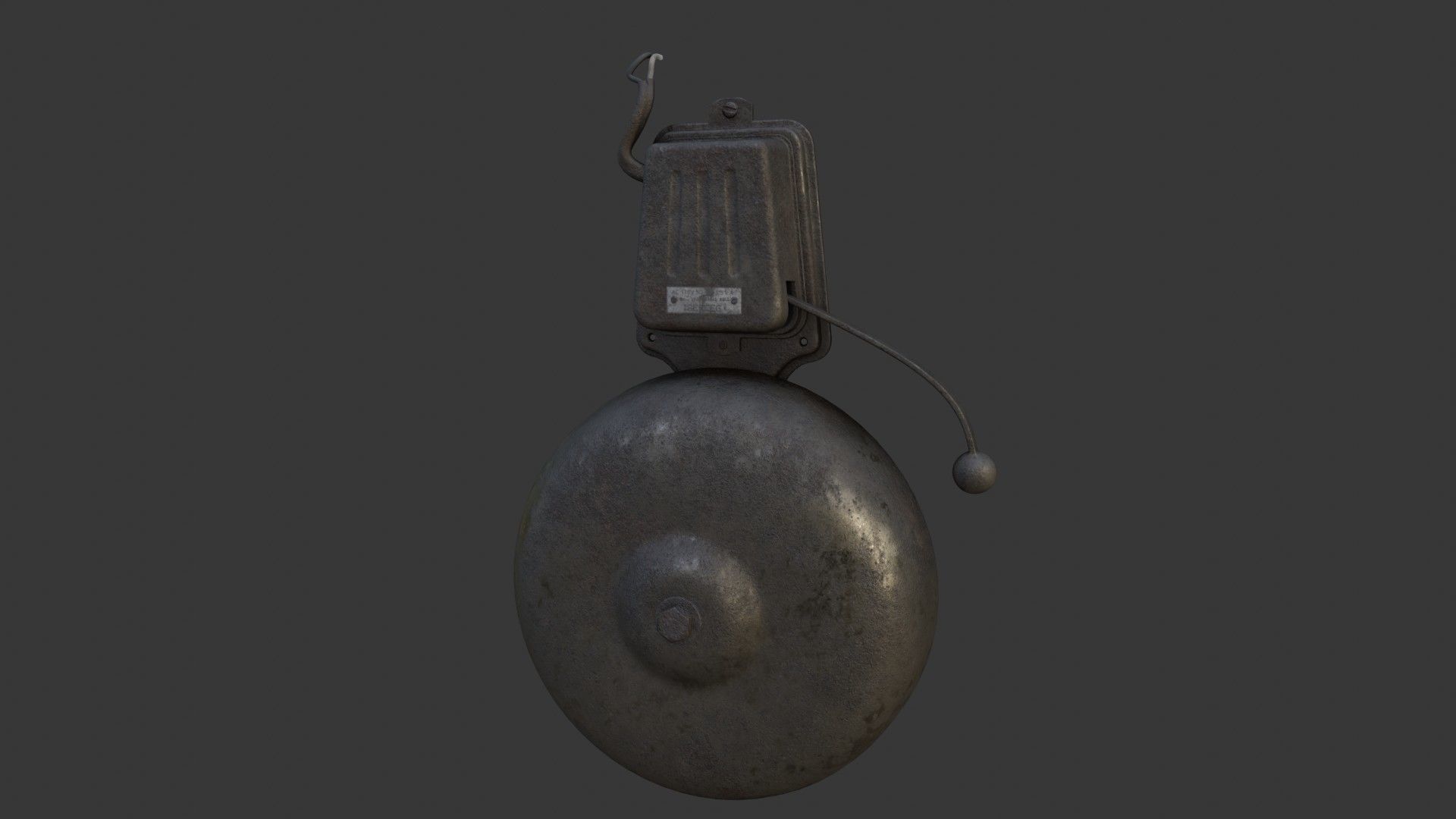 Old Dirty Electric Bell Low-poly 3D model_4