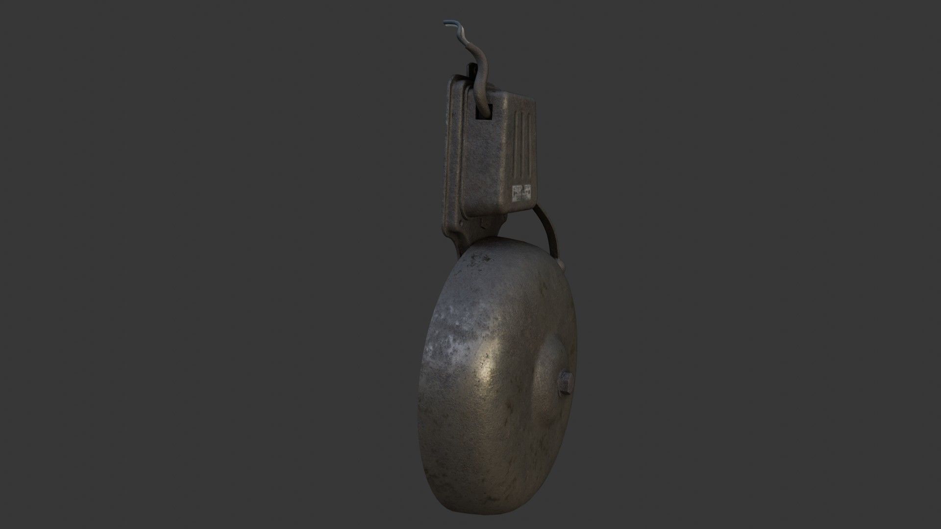 Old Dirty Electric Bell Low-poly 3D model_31