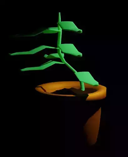Low Poly Houseplant plant in pot