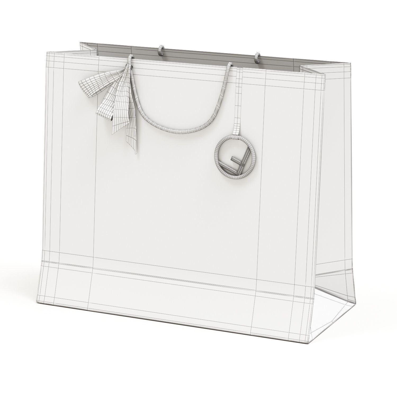 Fendi Luxury Packaging Boxes and Paper Bags Low-poly 3D model_19