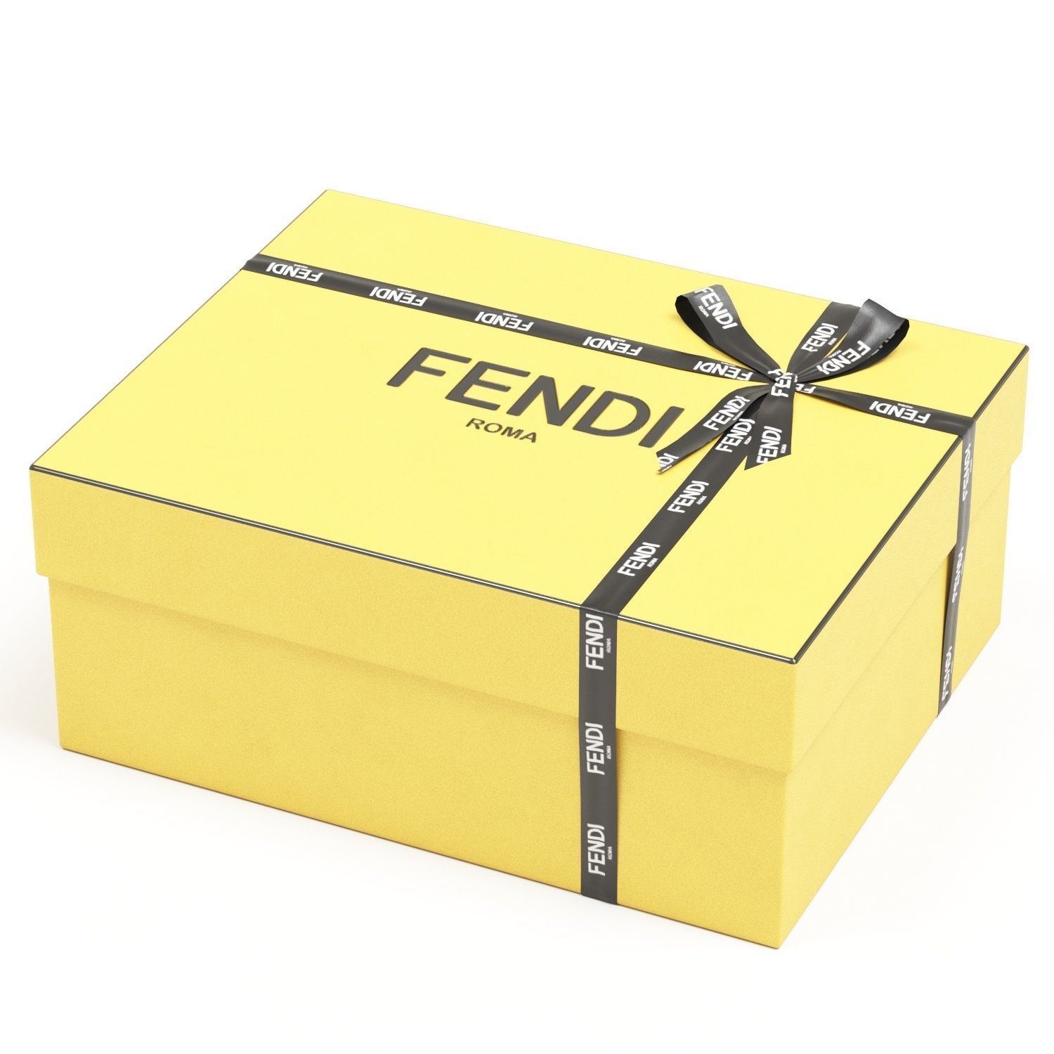 Fendi Luxury Packaging Boxes and Paper Bags Low-poly 3D model_12