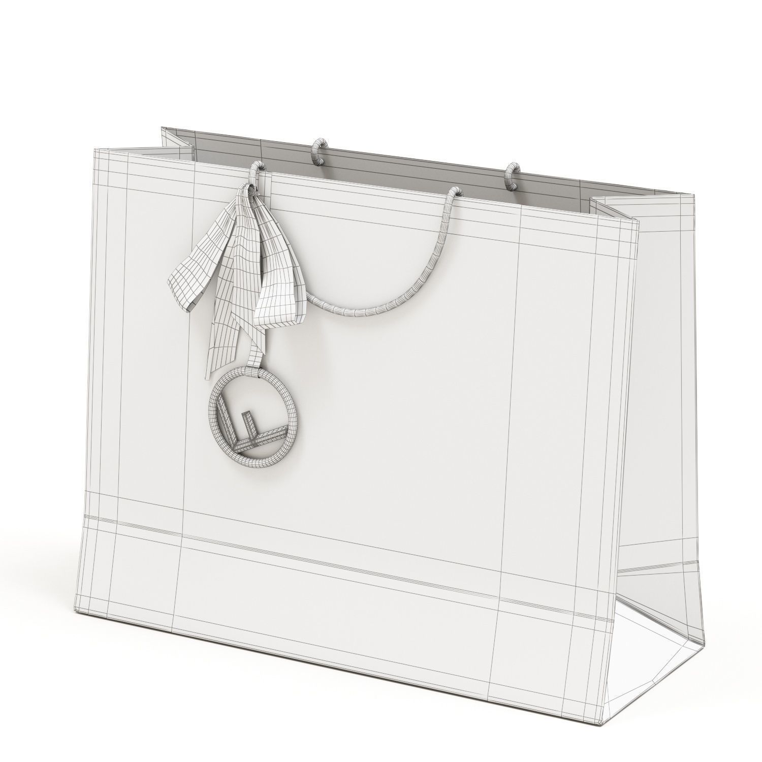 Fendi Luxury Packaging Boxes and Paper Bags Low-poly 3D model_21