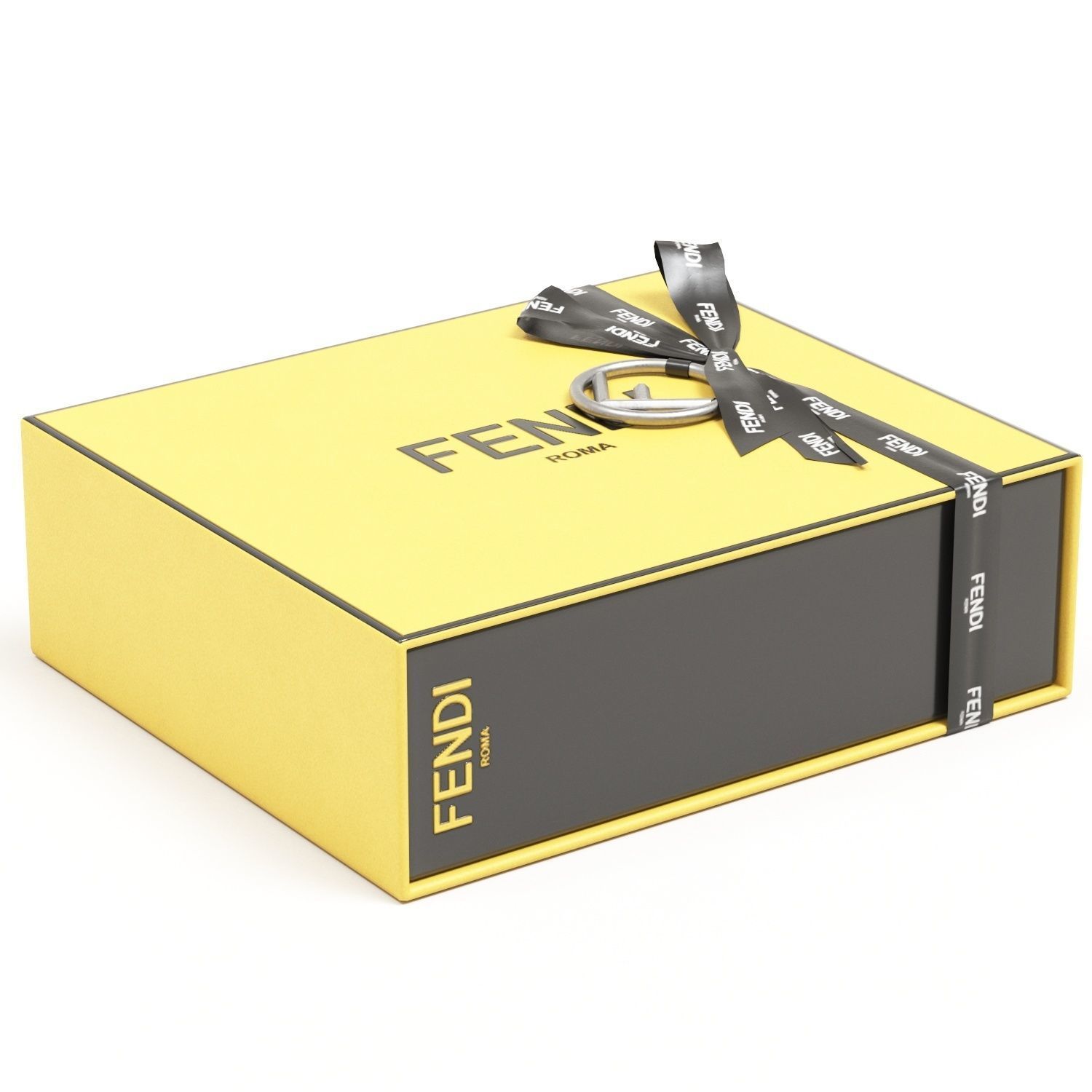 Fendi Luxury Packaging Boxes and Paper Bags Low-poly 3D model_10