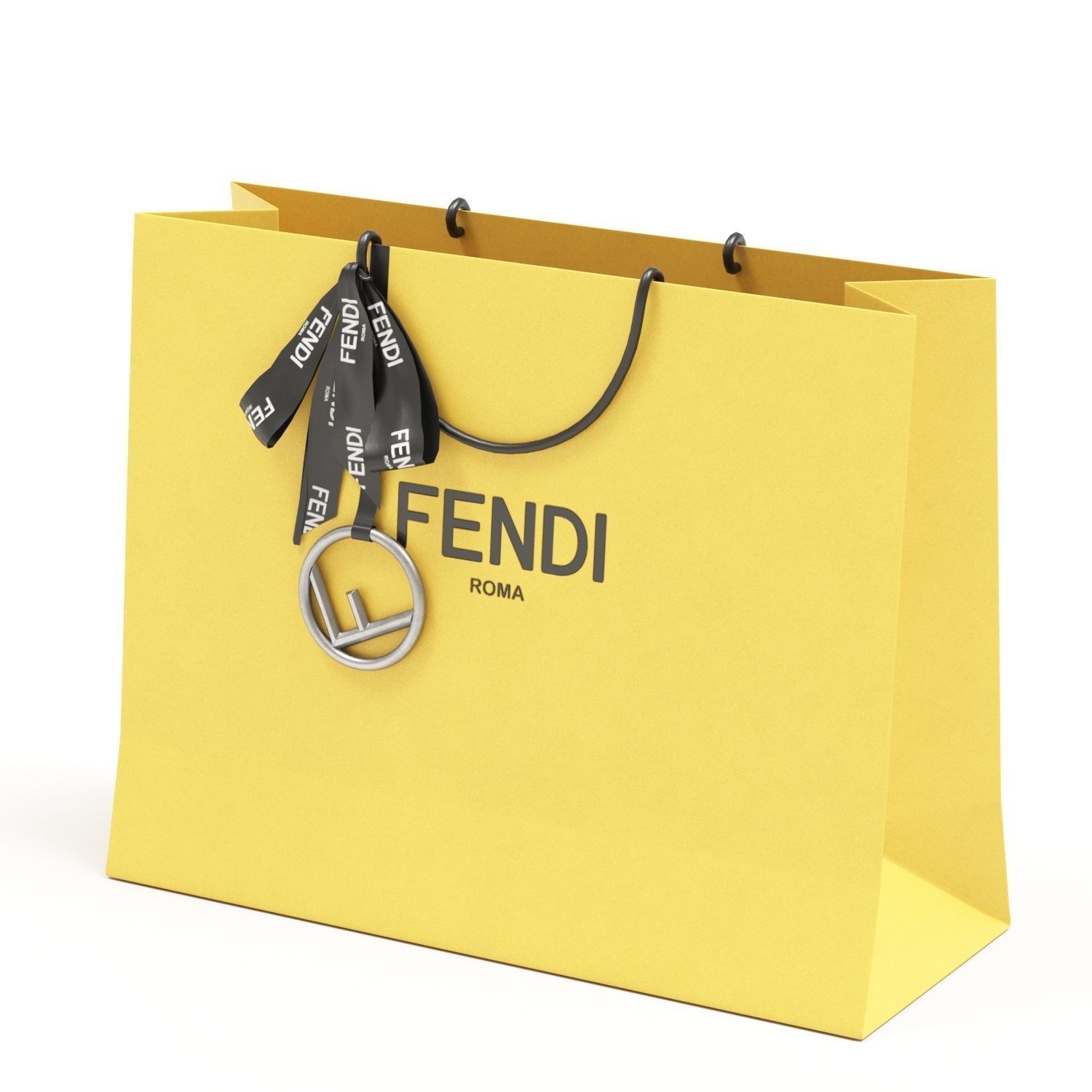 Fendi Luxury Packaging Boxes and Paper Bags Low-poly 3D model_20