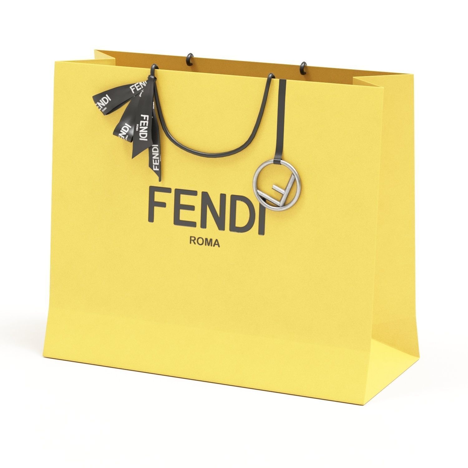 Fendi Luxury Packaging Boxes and Paper Bags Low-poly 3D model_18
