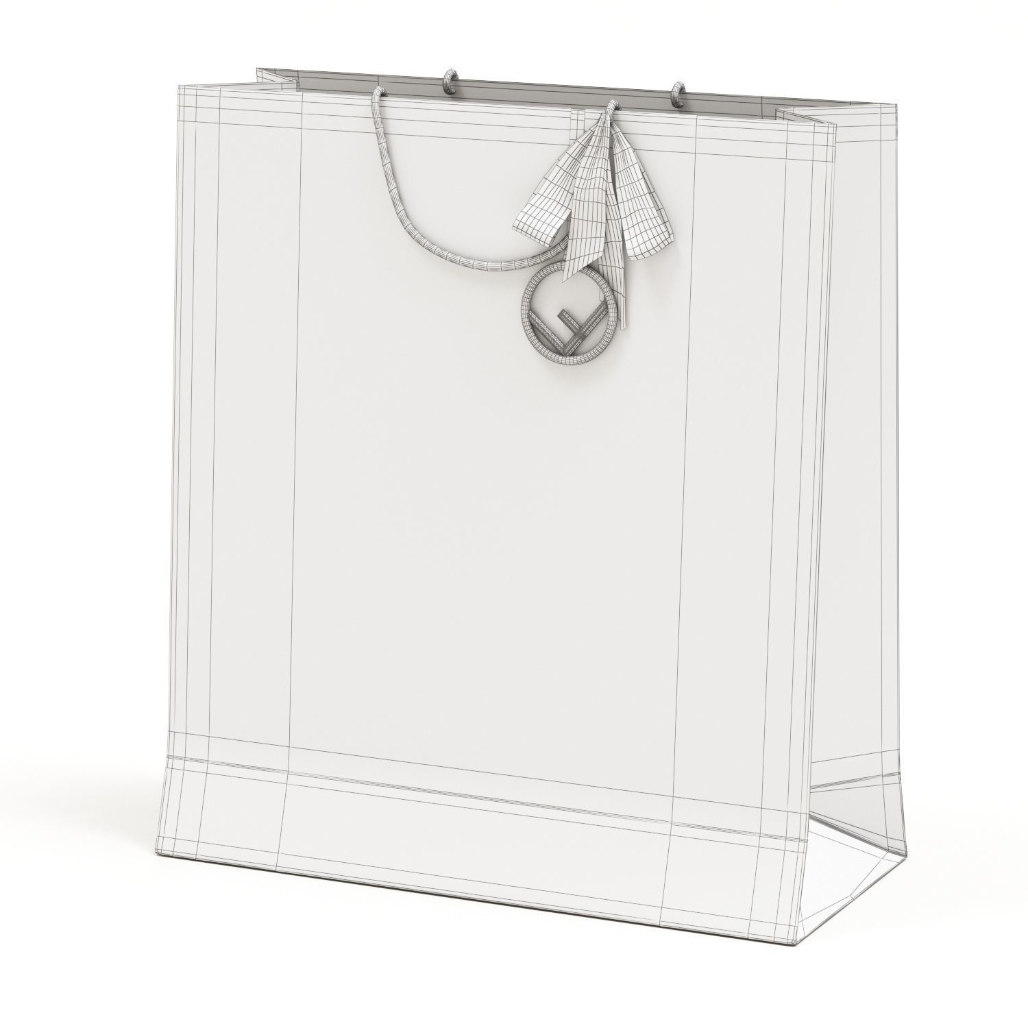 Fendi Luxury Packaging Boxes and Paper Bags Low-poly 3D model_17