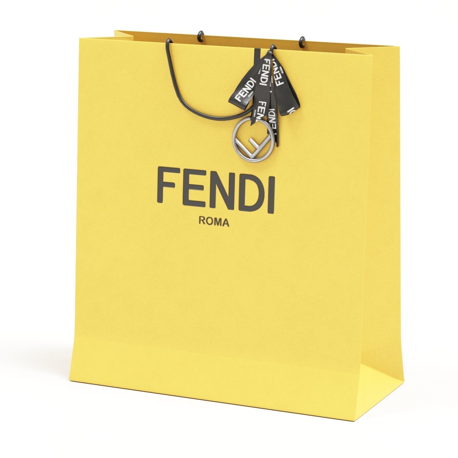Fendi Luxury Packaging Boxes and Paper Bags Low-poly 3D model_16
