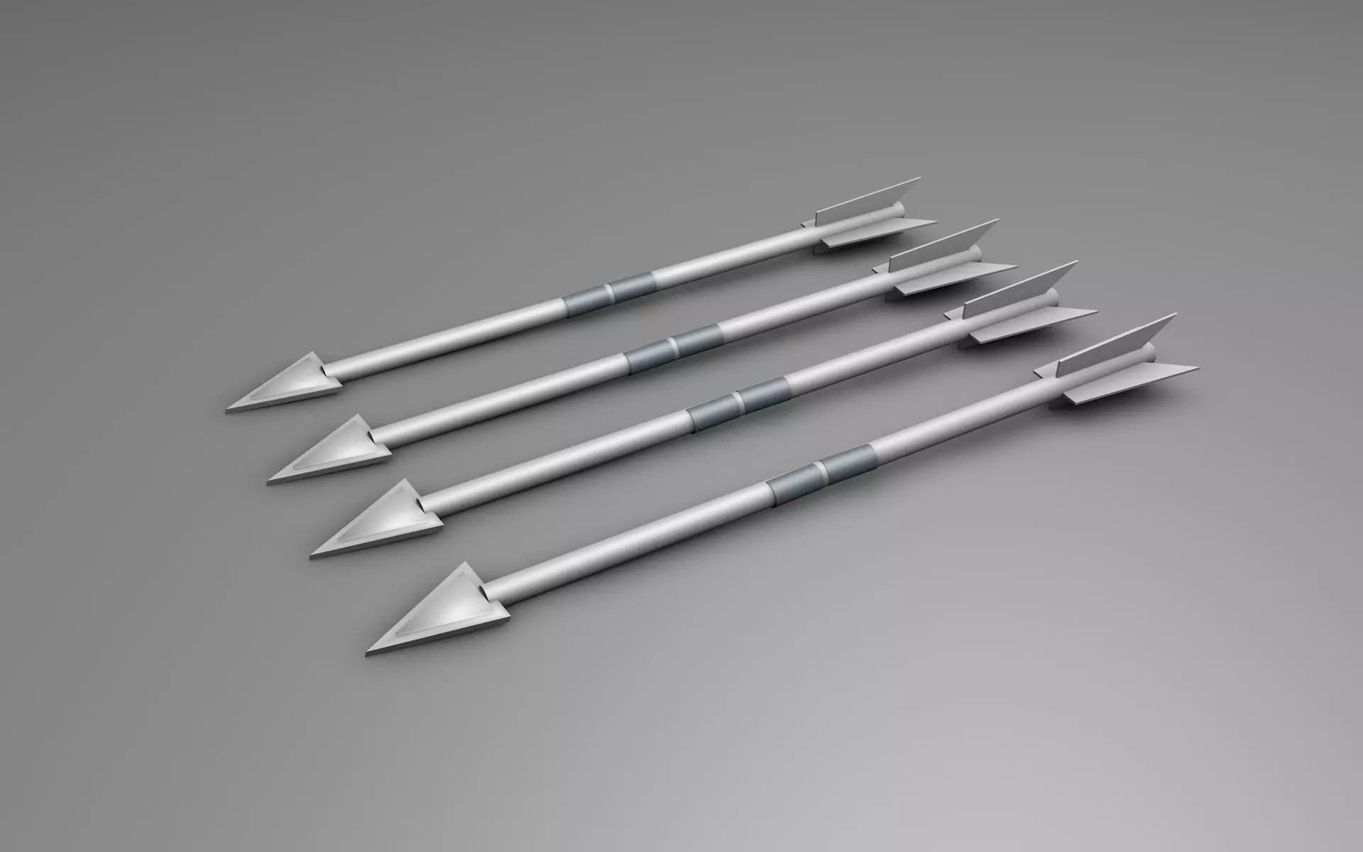 Flechas four metal arrows Free 3D model_0