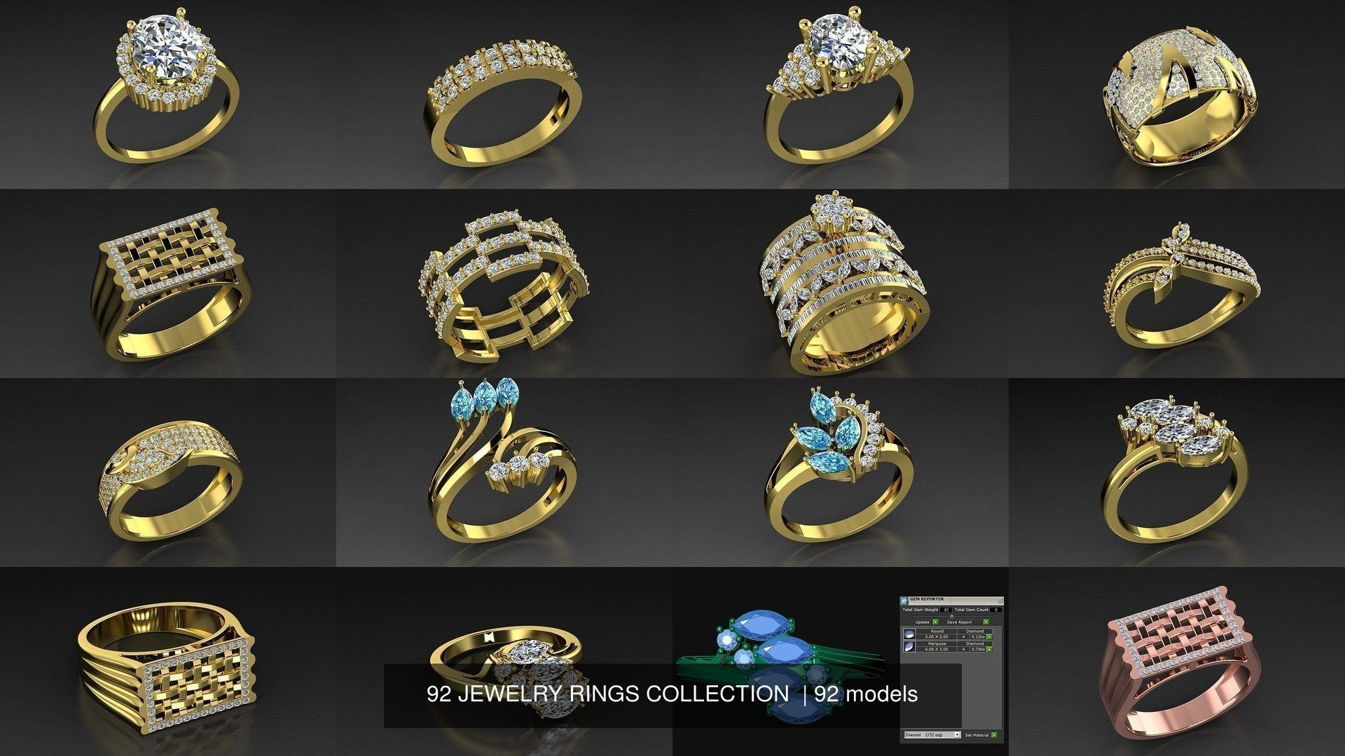 92 JEWELRY RINGS COLLECTION _22