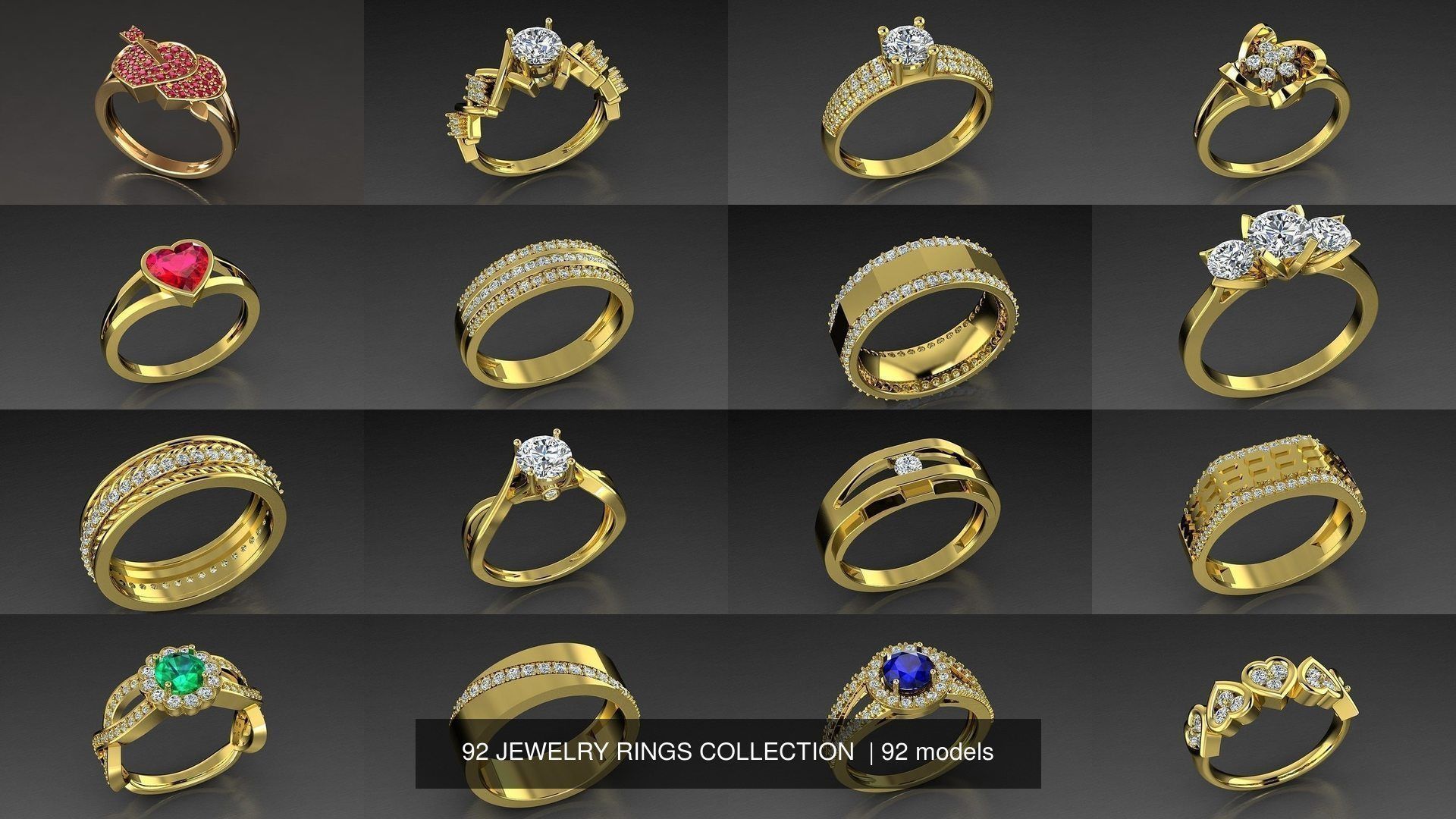 92 JEWELRY RINGS COLLECTION _19