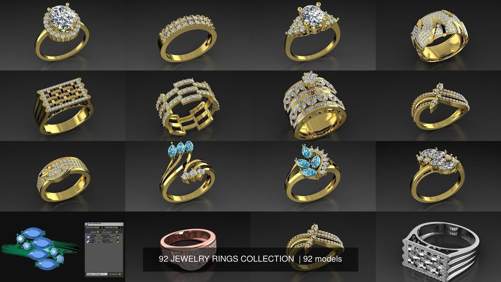 92 JEWELRY RINGS COLLECTION _35