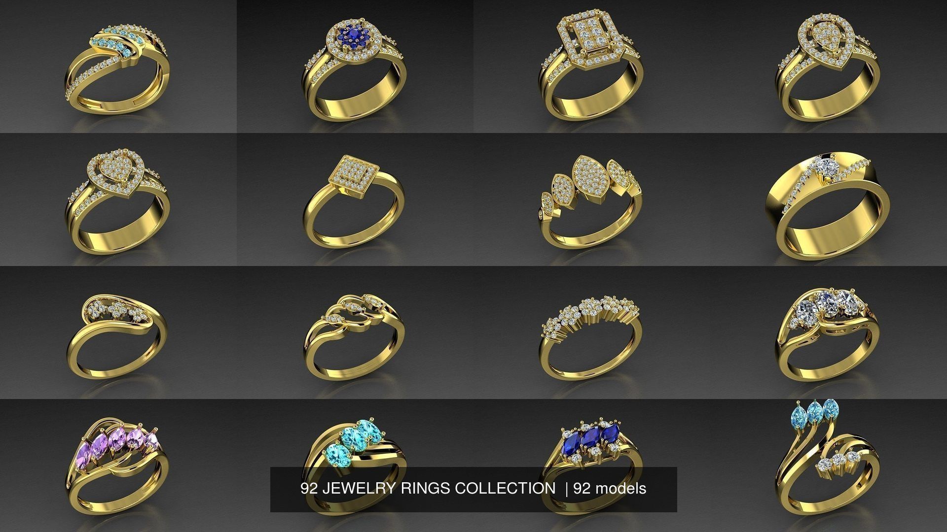 92 JEWELRY RINGS COLLECTION _17