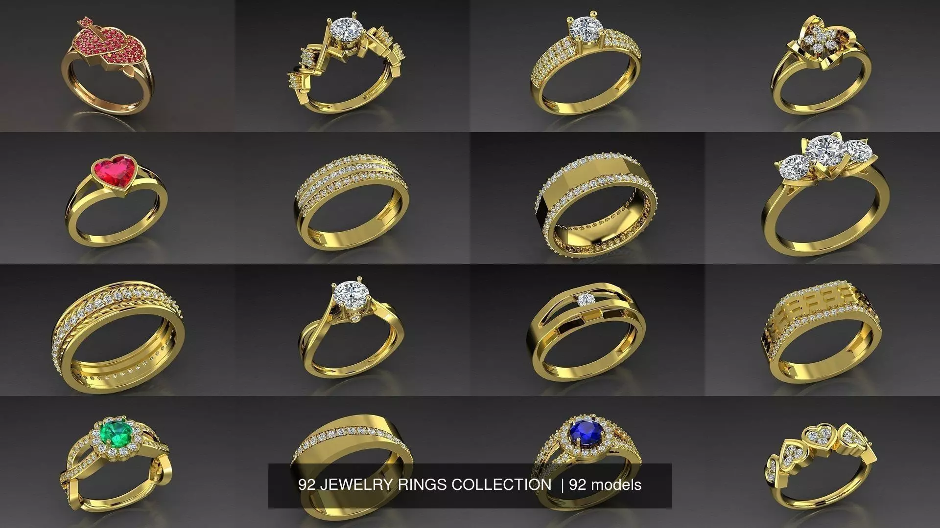 92 JEWELRY RINGS COLLECTION _0
