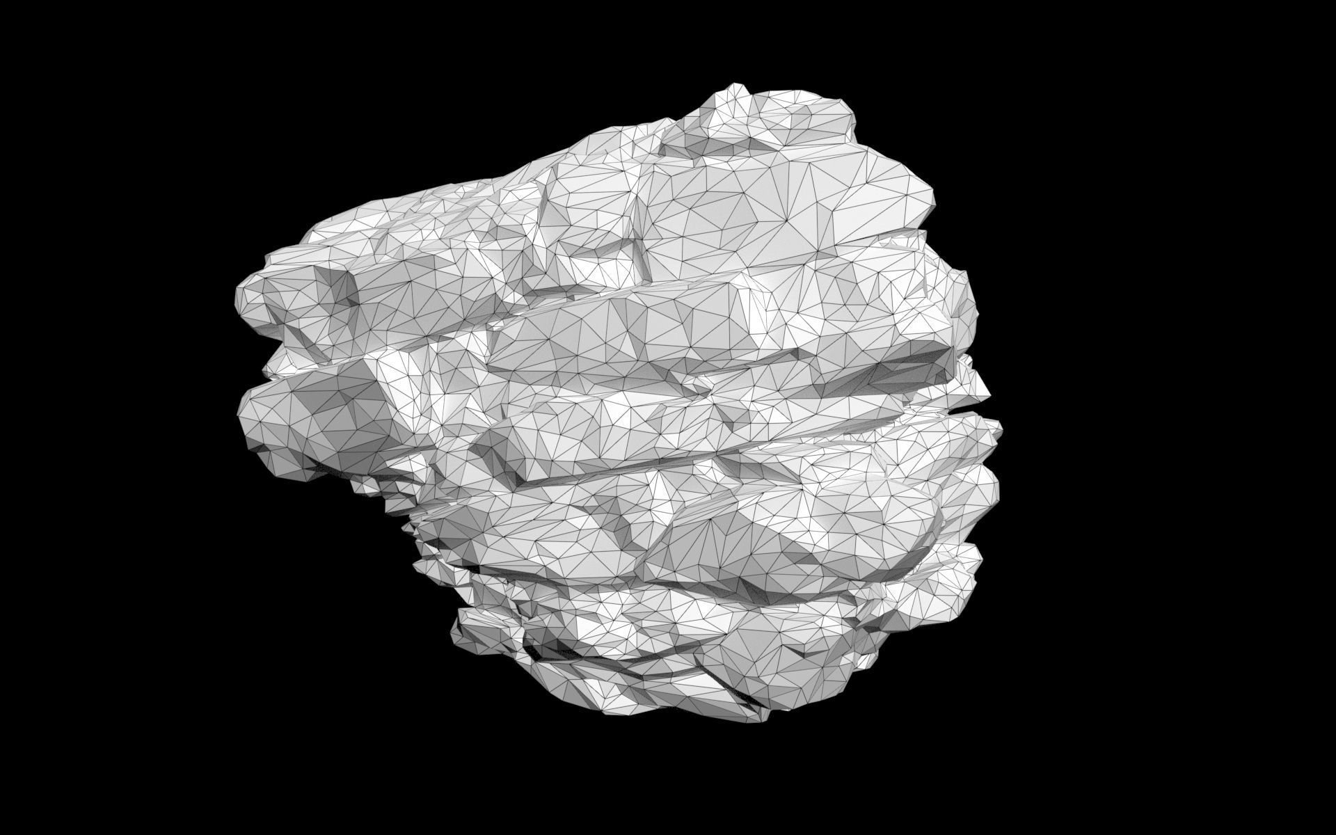 Low poly Gray Cliff Modular Rock 210417 Low-poly 3D model_40