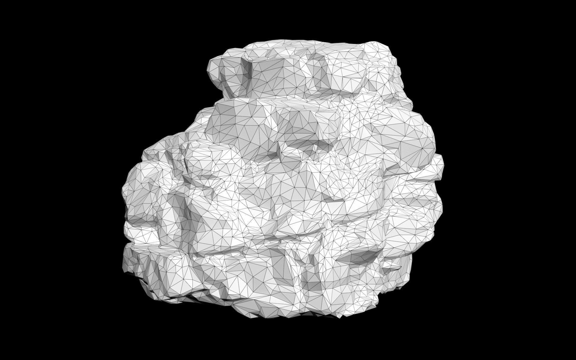 Low poly Gray Cliff Modular Rock 210417 Low-poly 3D model_50