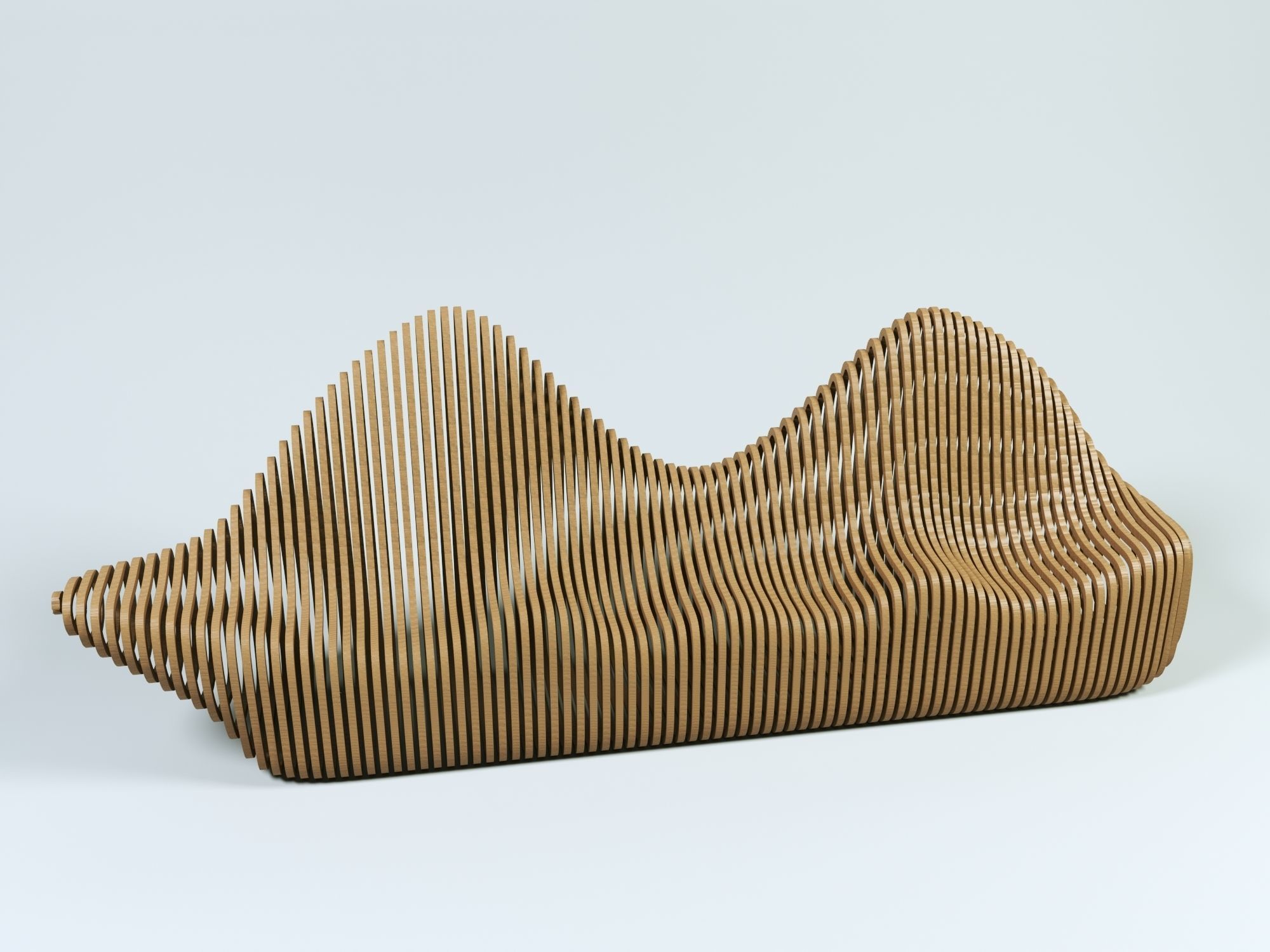 Parametric Bench 3D model_2