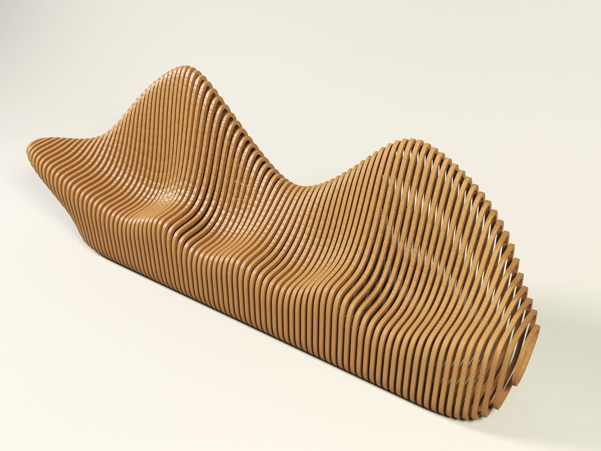 Parametric Bench 3D model_1