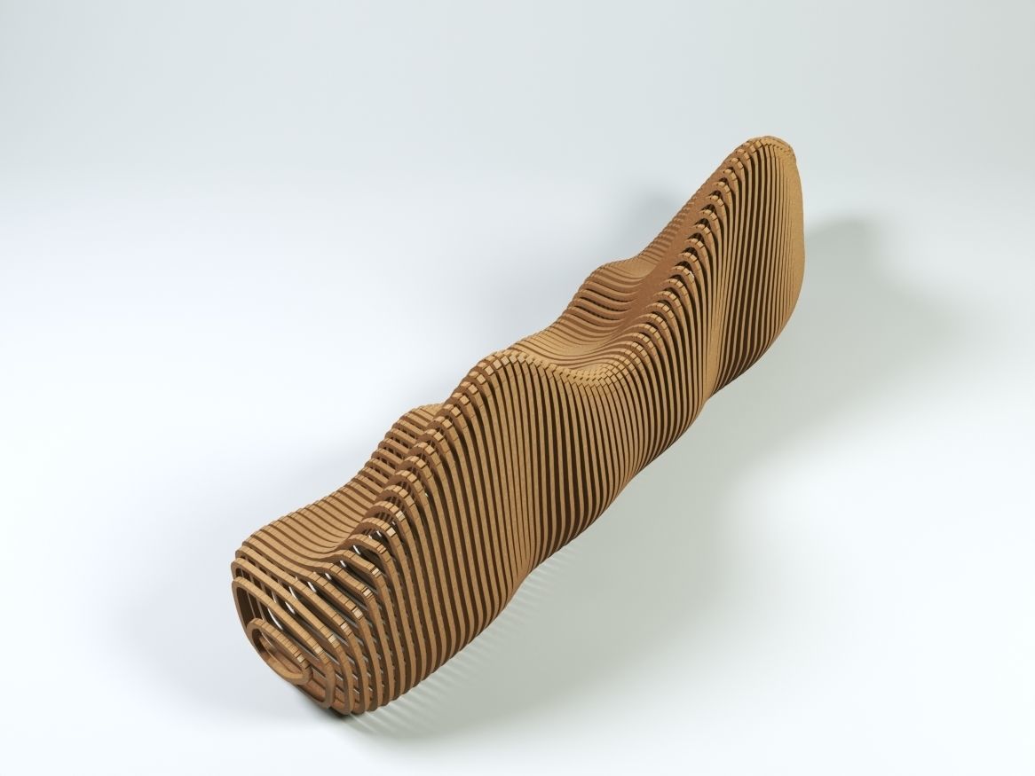 Parametric Bench 3D model_7