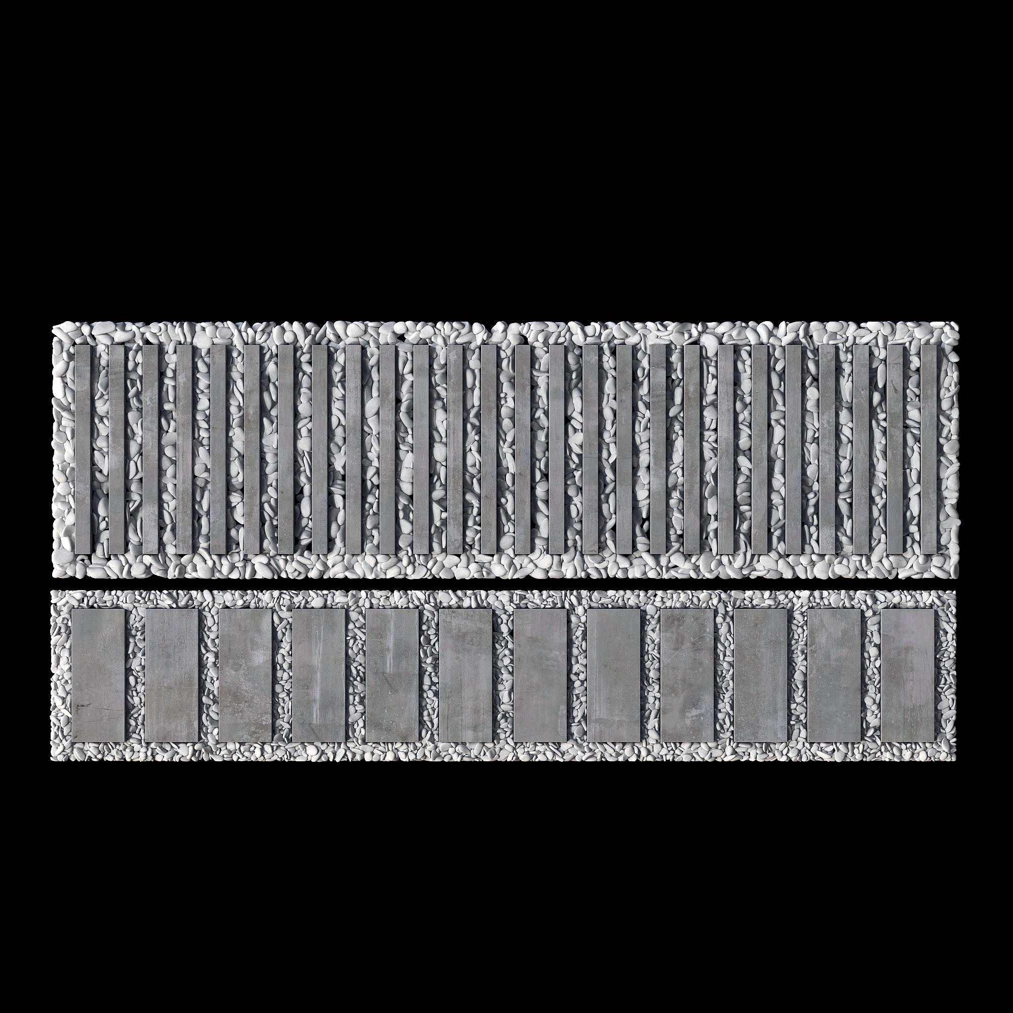 Paving road plate stone pebble n1 3D model_6