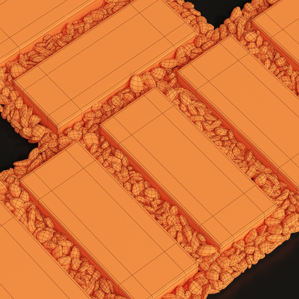 Paving road plate stone pebble n1 3D model_13