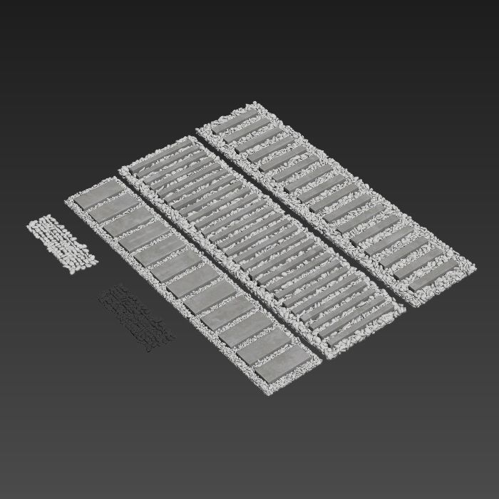 Paving road plate stone pebble n1 3D model_10