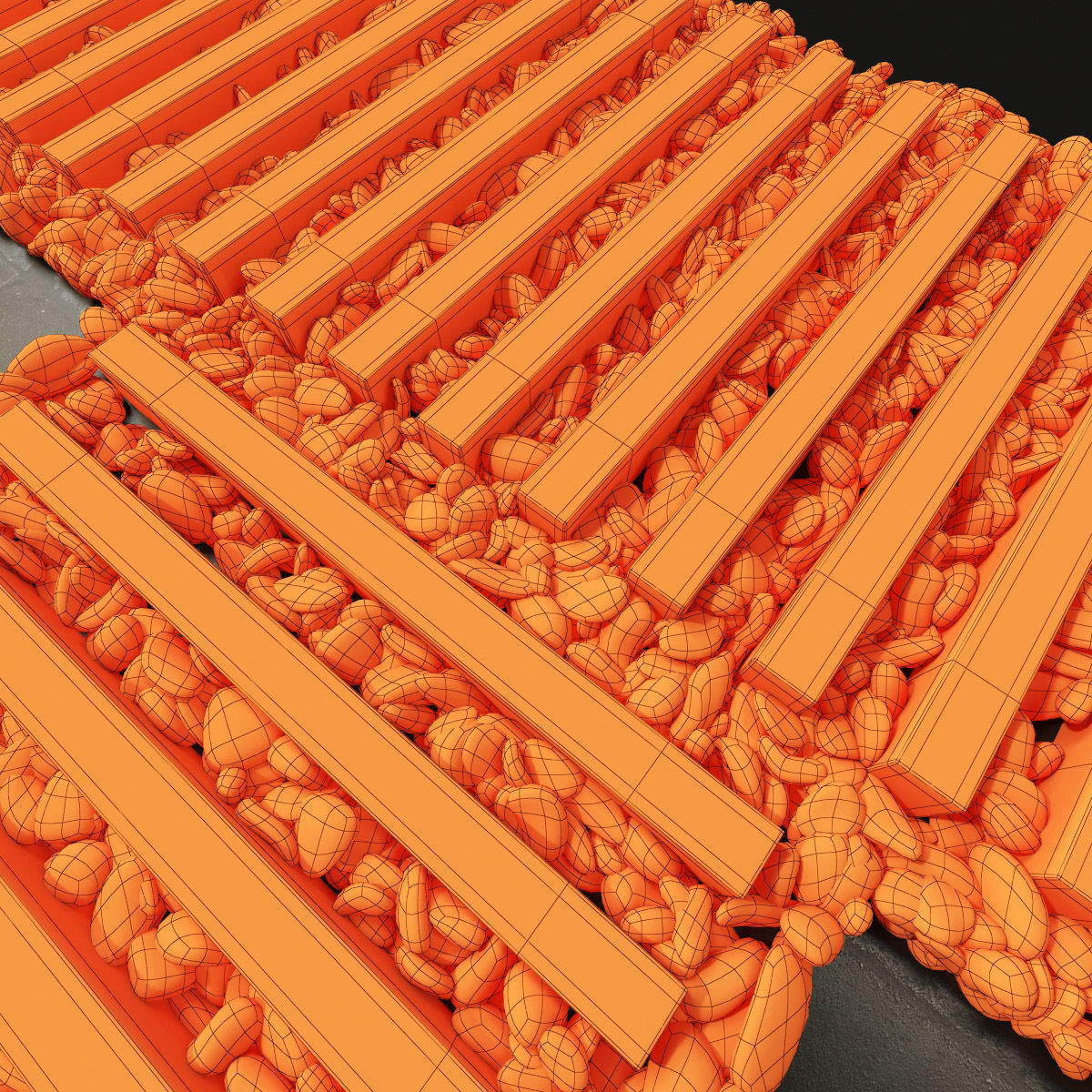 Paving road plate stone pebble n1 3D model_11