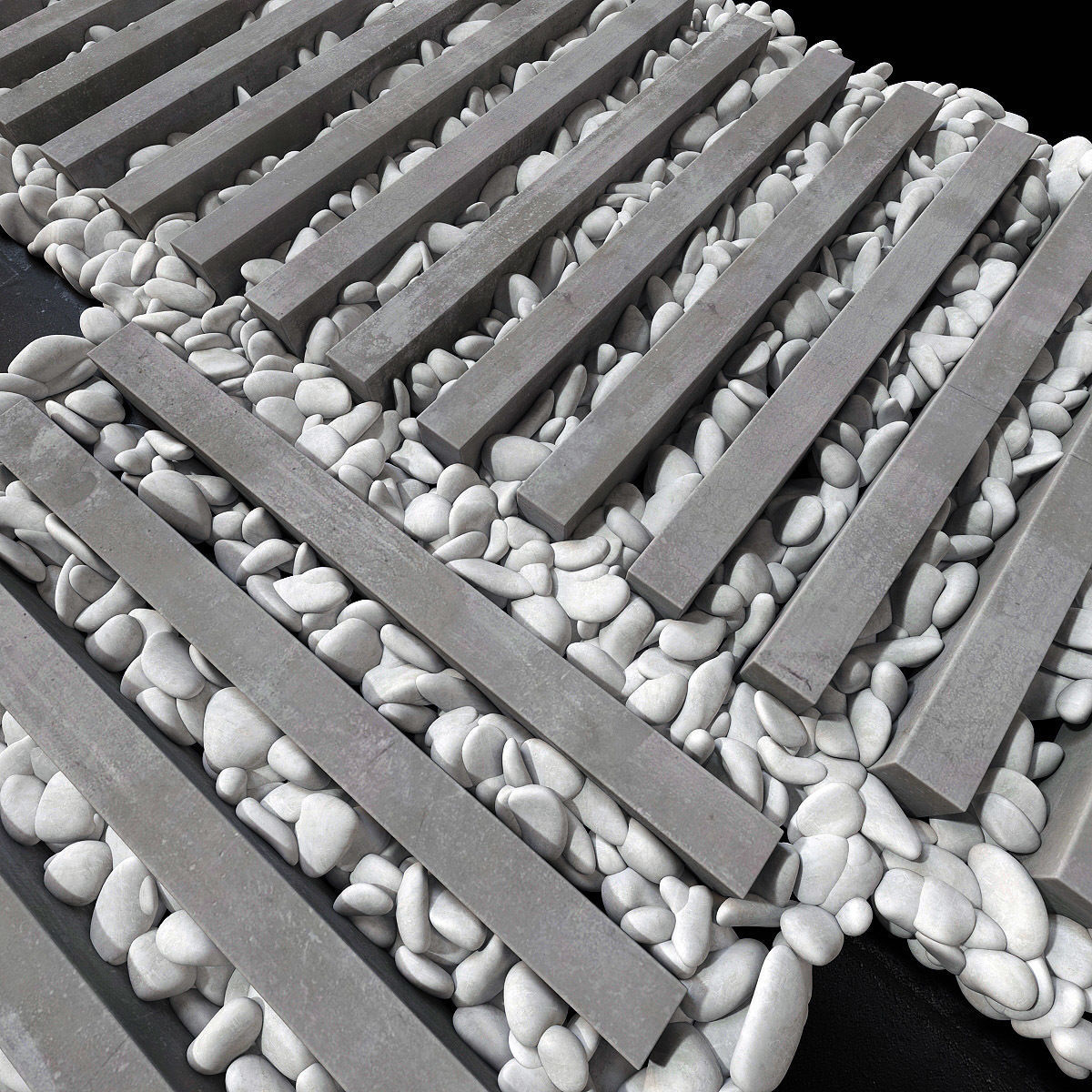 Paving road plate stone pebble n1 3D model_8