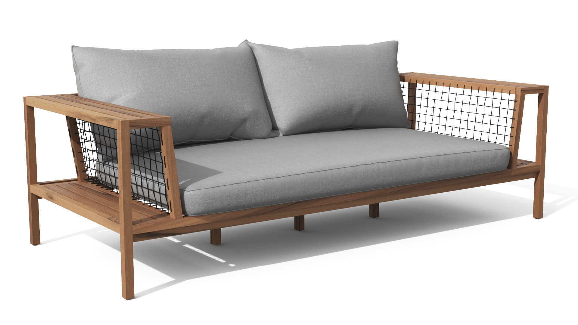 Callais Taupe Gray Sofa Low-poly 3D model_4