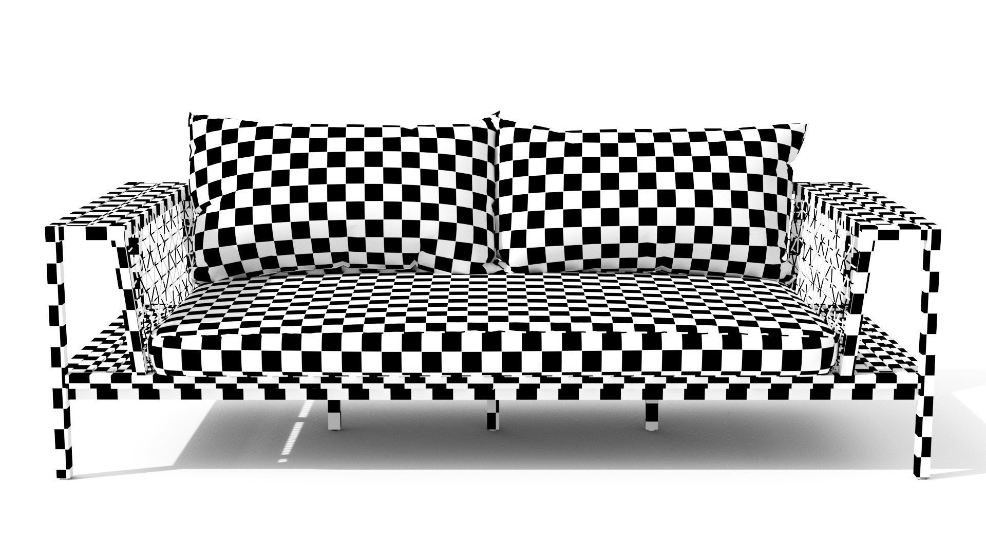 Callais Taupe Gray Sofa Low-poly 3D model_21