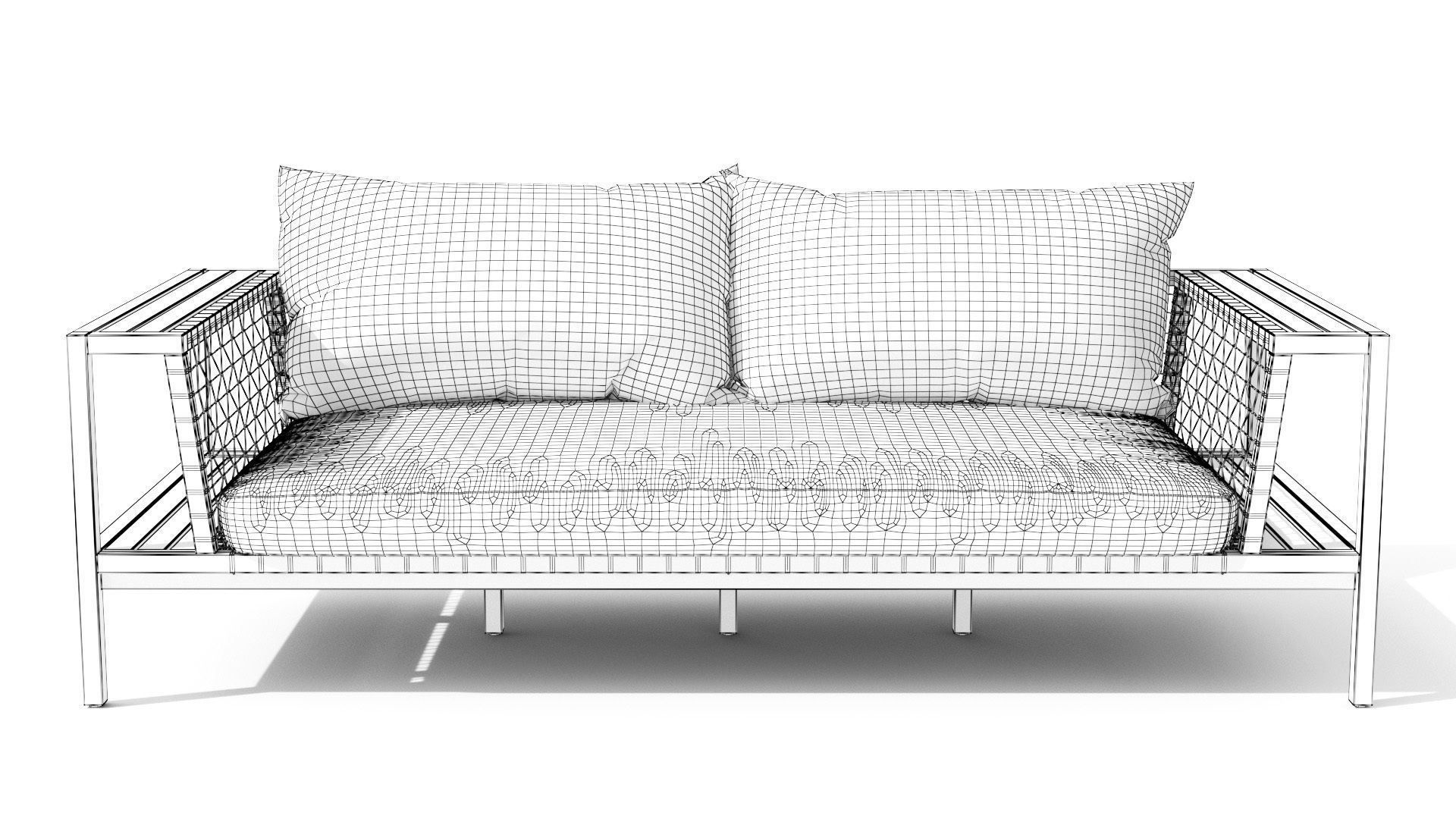 Callais Taupe Gray Sofa Low-poly 3D model_20