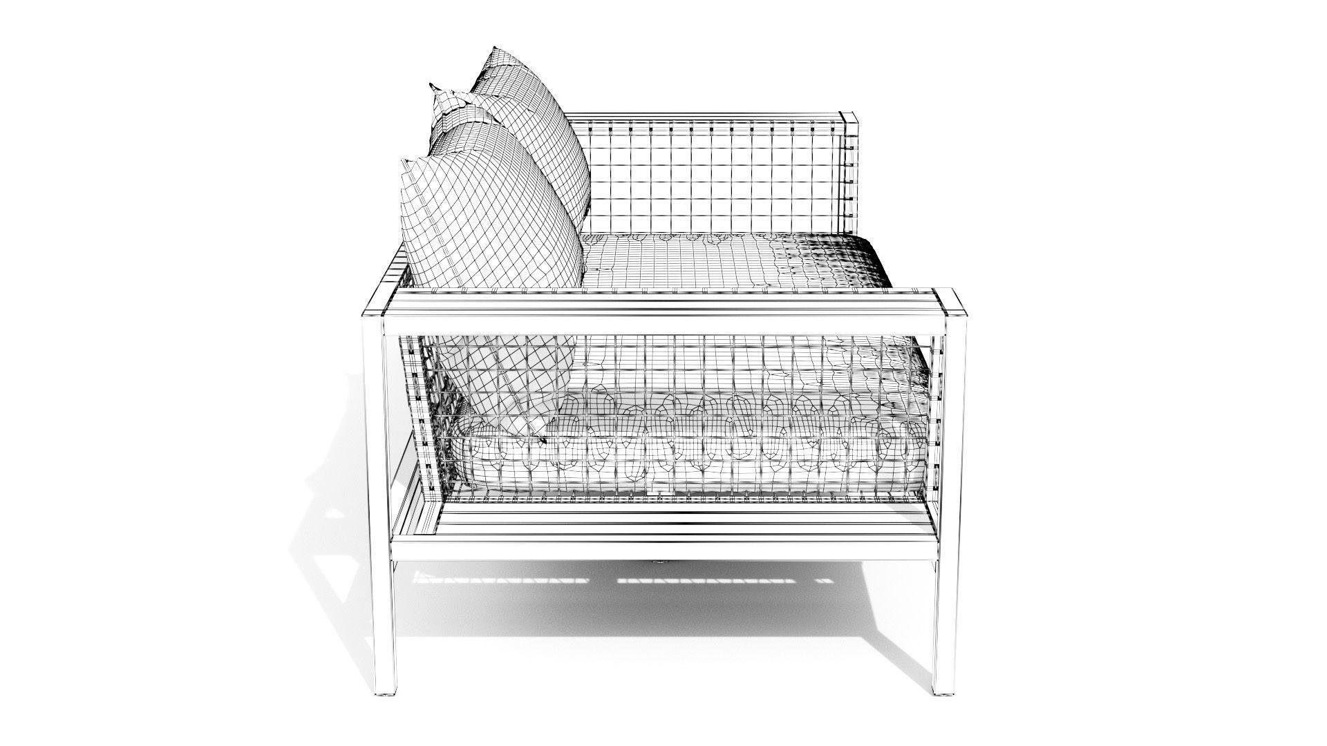 Callais Taupe Gray Sofa Low-poly 3D model_14