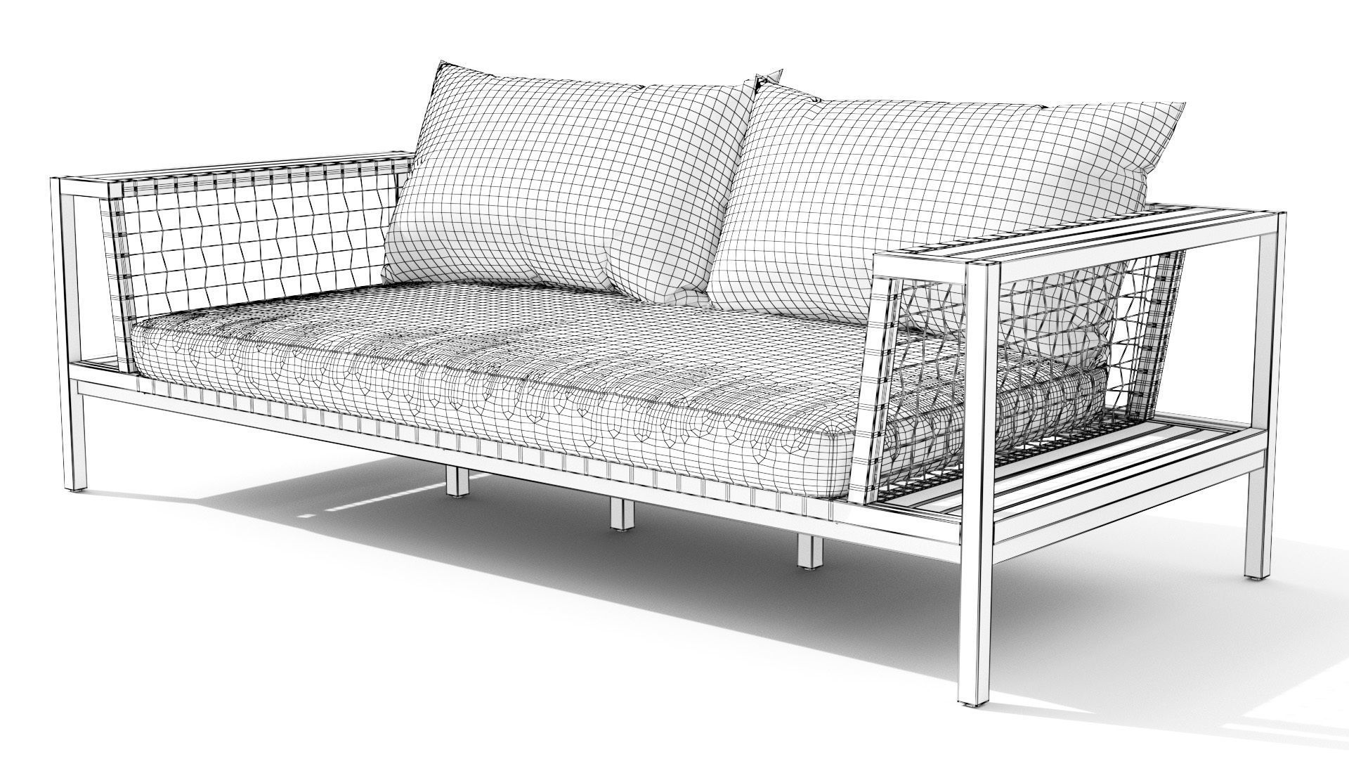 Callais Taupe Gray Sofa Low-poly 3D model_19