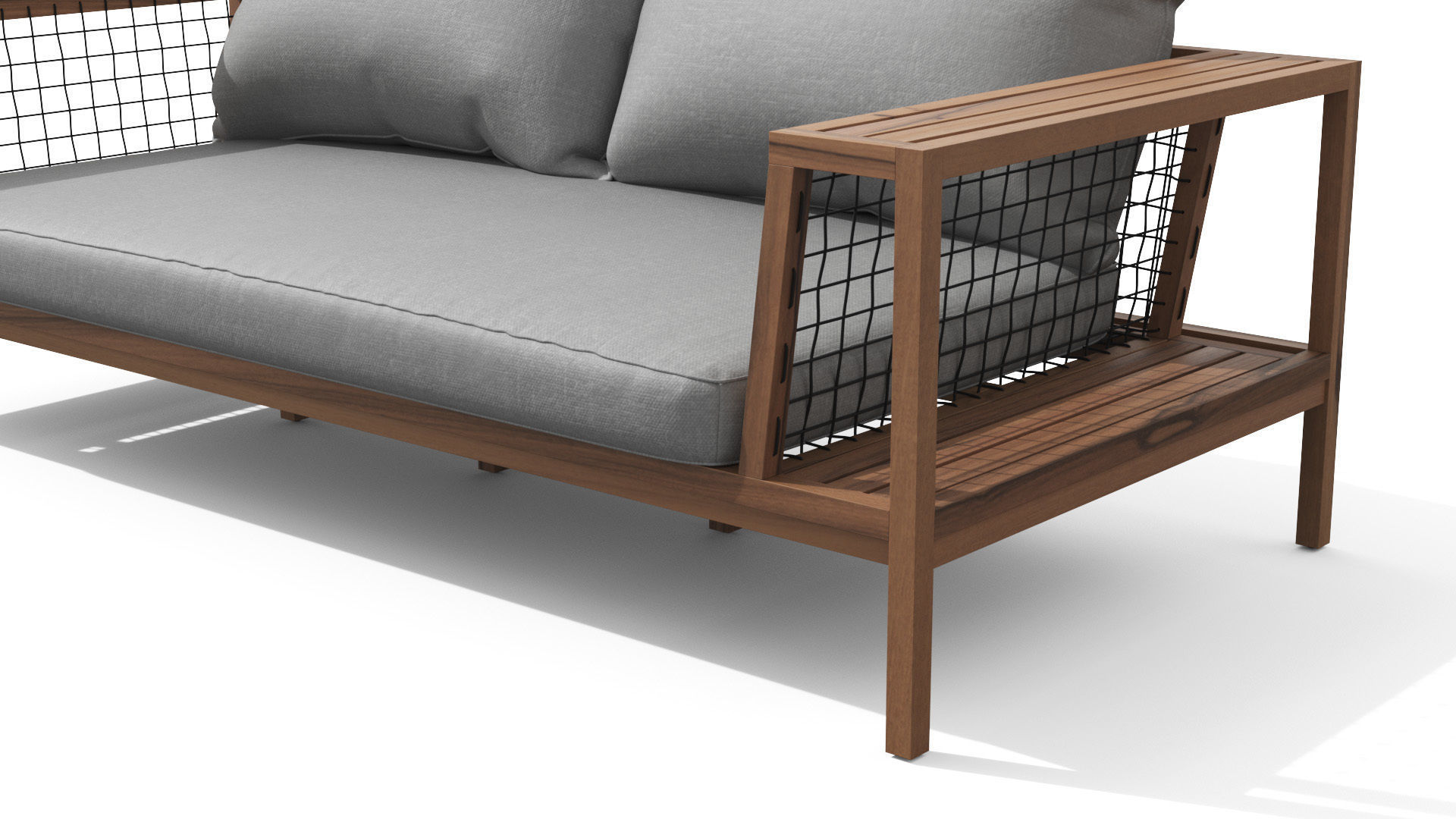 Callais Taupe Gray Sofa Low-poly 3D model_7