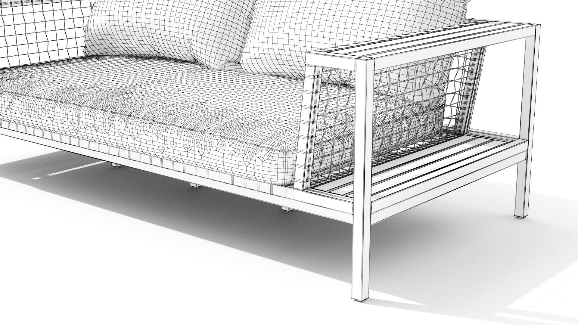 Callais Taupe Gray Sofa Low-poly 3D model_15