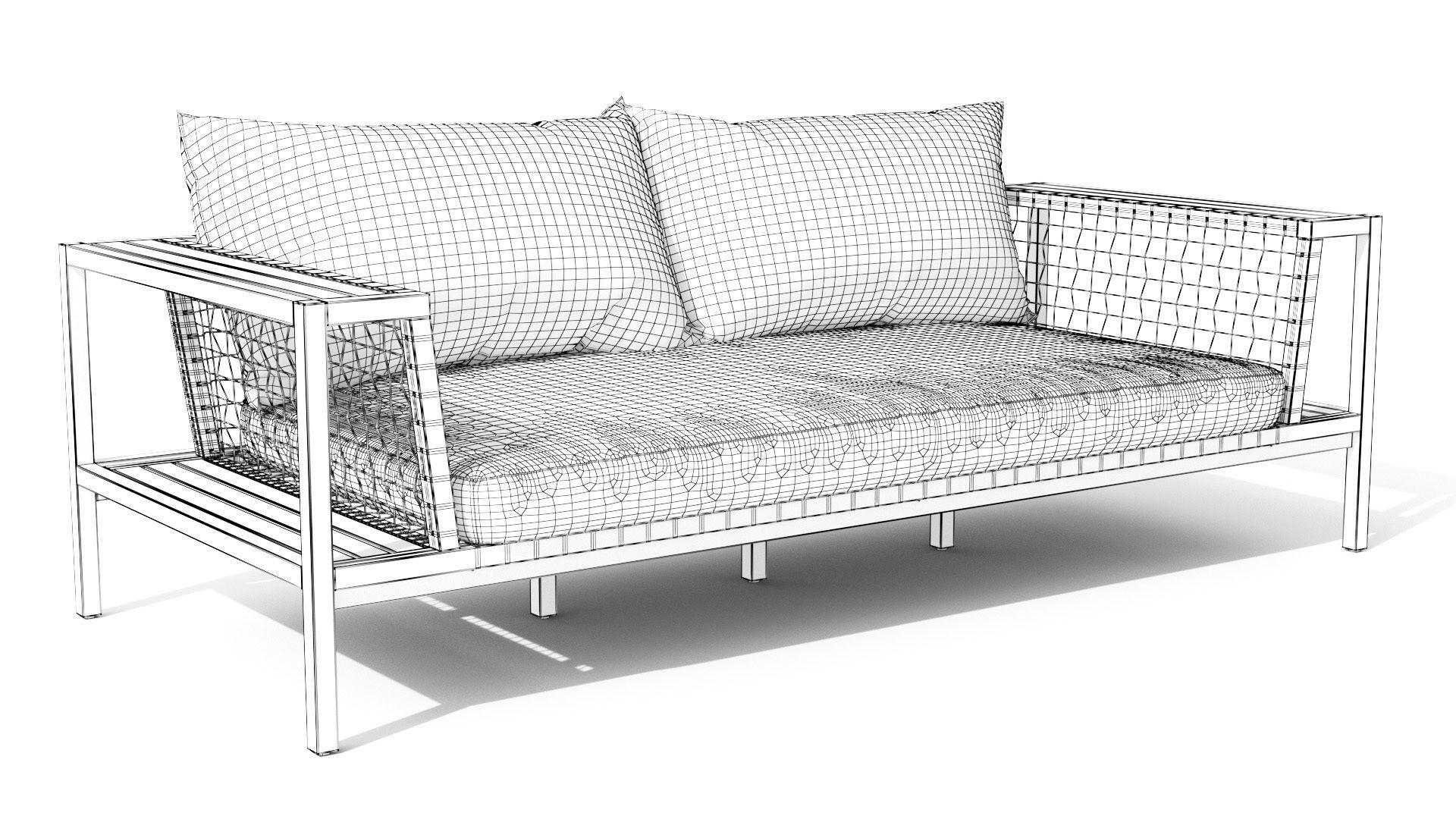 Callais Taupe Gray Sofa Low-poly 3D model_18