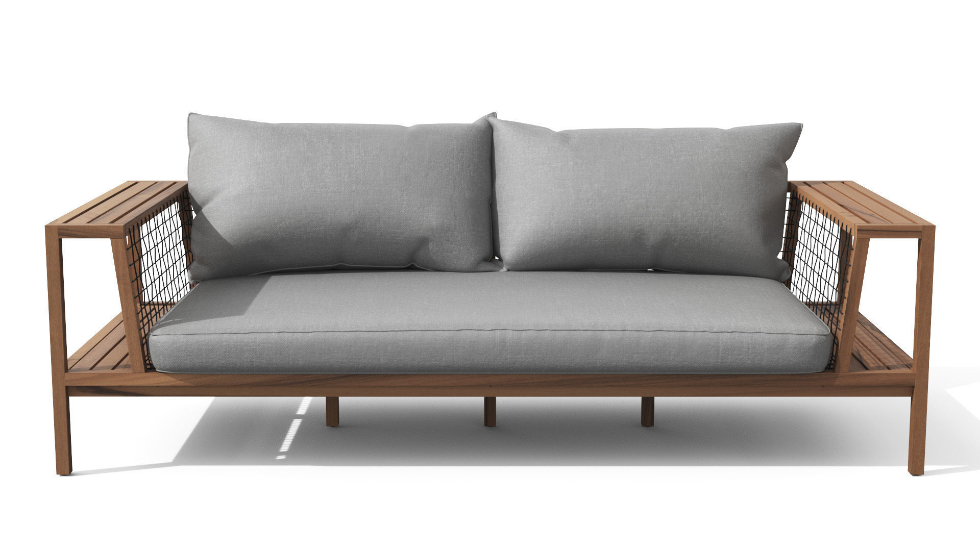 Callais Taupe Gray Sofa Low-poly 3D model_2