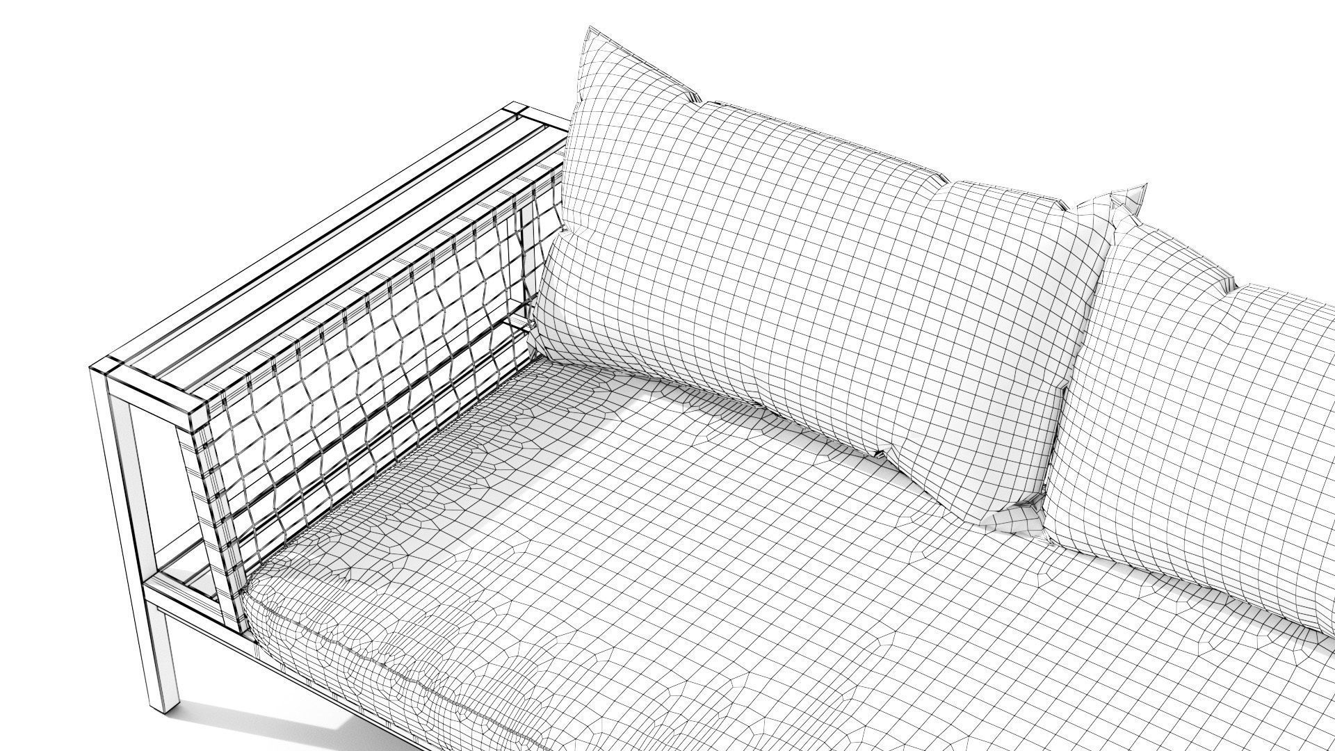 Callais Taupe Gray Sofa Low-poly 3D model_12